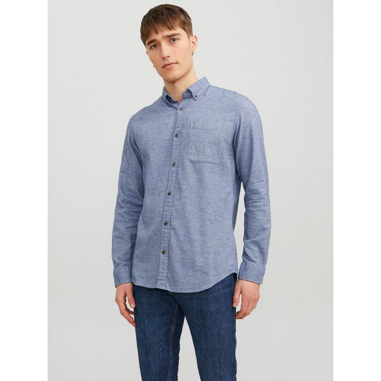 Denim délavé - velvet-effect short-sleeved T-shirt Viola - Jack Casual Melange Shirt - 1