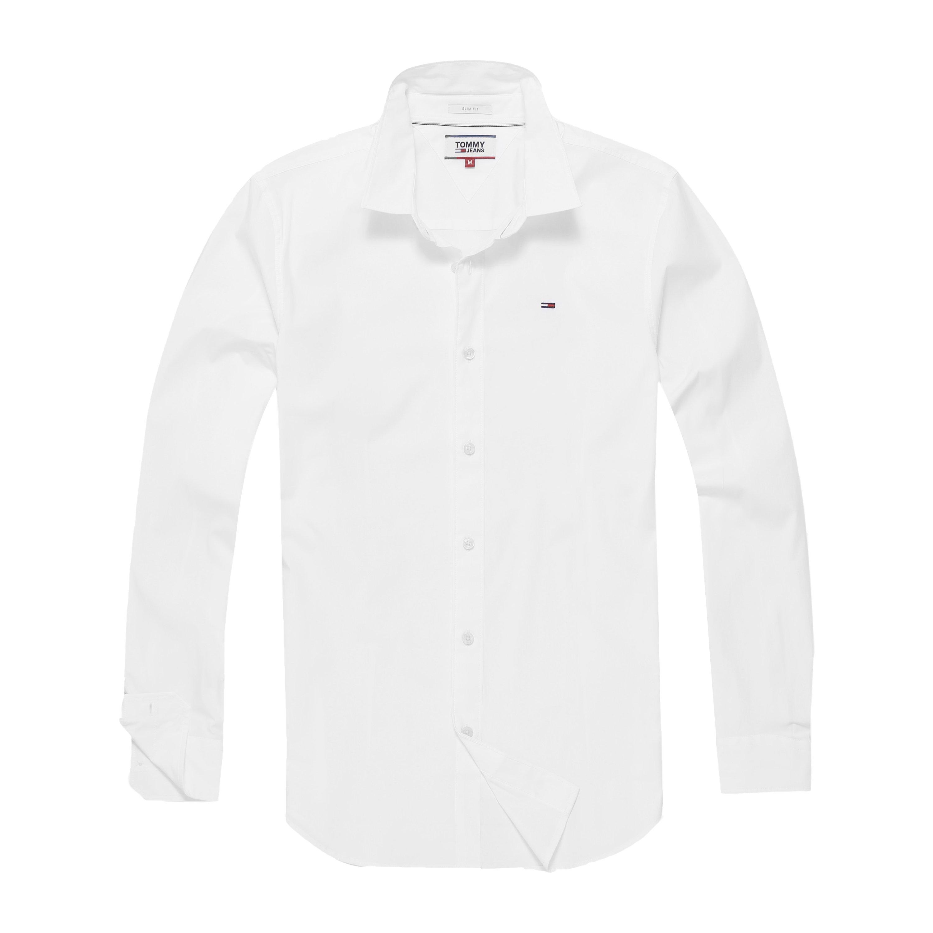 Tommy Jeans Stretch Shirt Plain Shirt Long Sleeve FRASERS