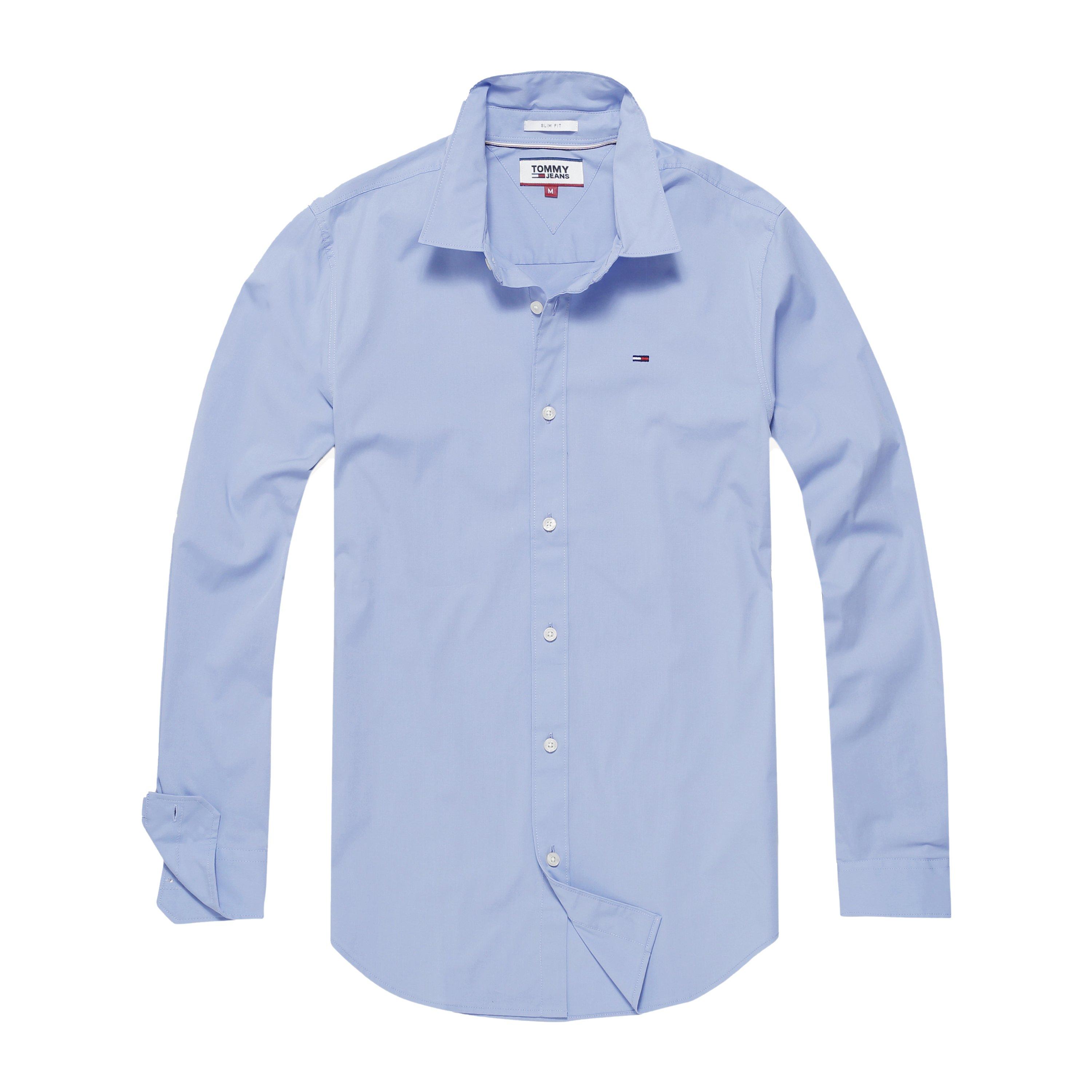 Tommy Jeans Men's Original Stretch Shirt - Blue - L