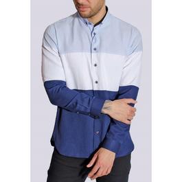 Bewley and Ritch Bewley and Ritch Konik Colourblock Blue/White Long Sleeve Shirt