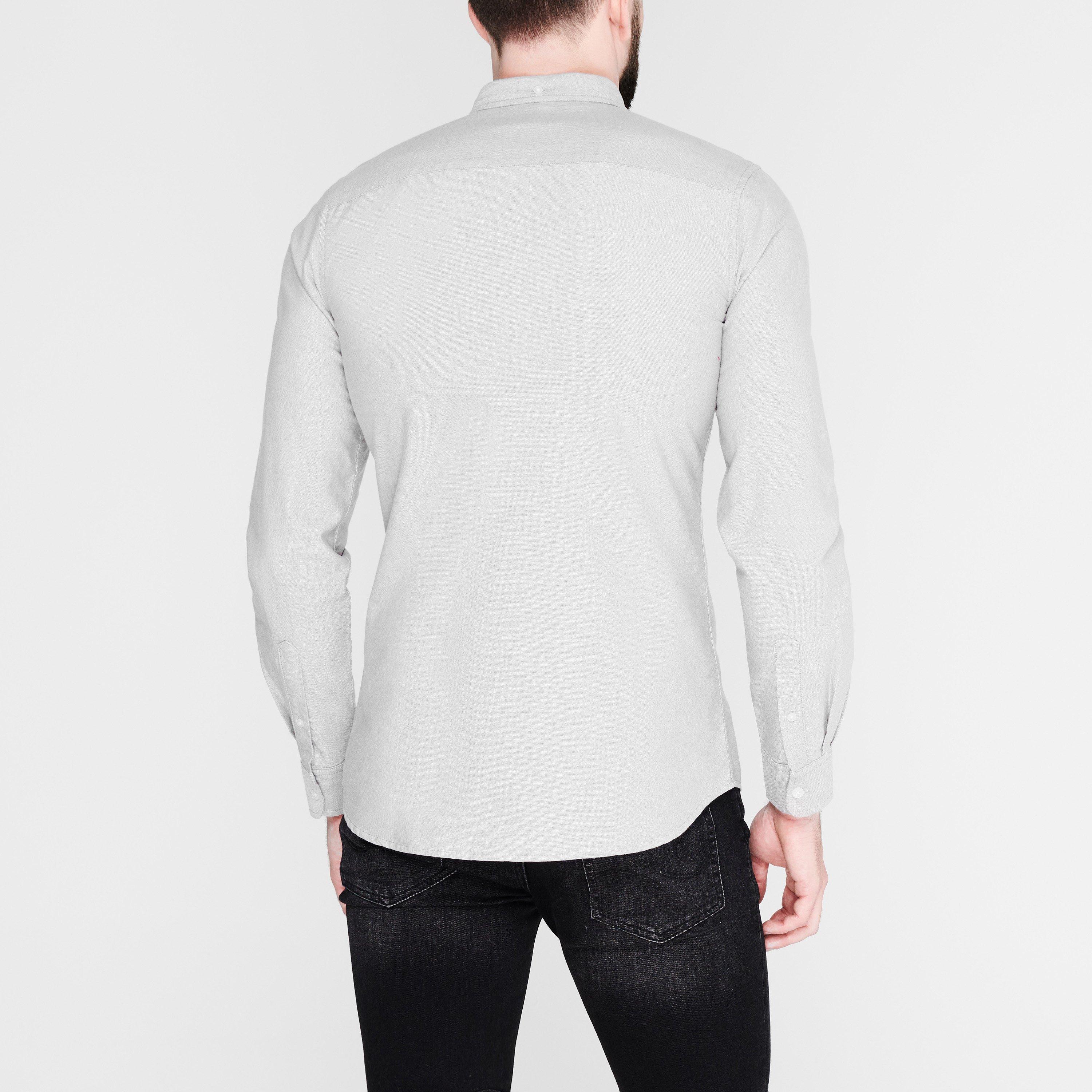 Grey - Firetrap - Basic Oxford Shirt Mens - 3