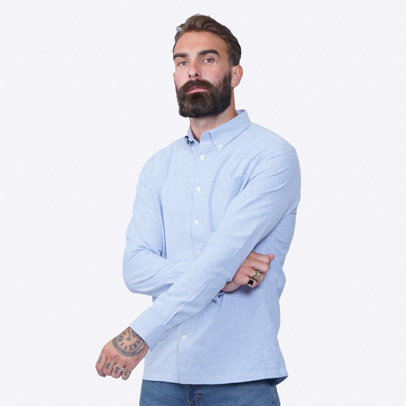Firetrap Men's Basic Oxford Shirt - Blue - XL