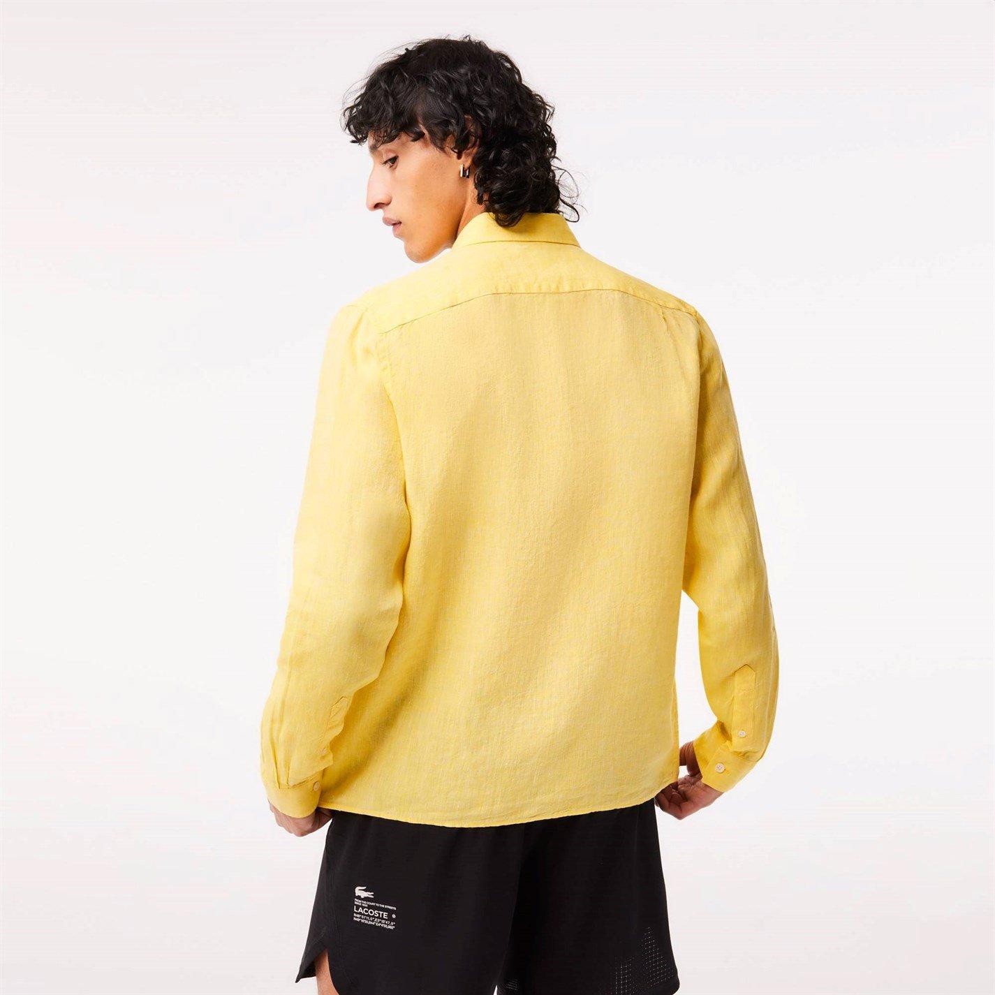 Yellow 107 - Lacoste - Long Sleeve Linen Shirt - 2