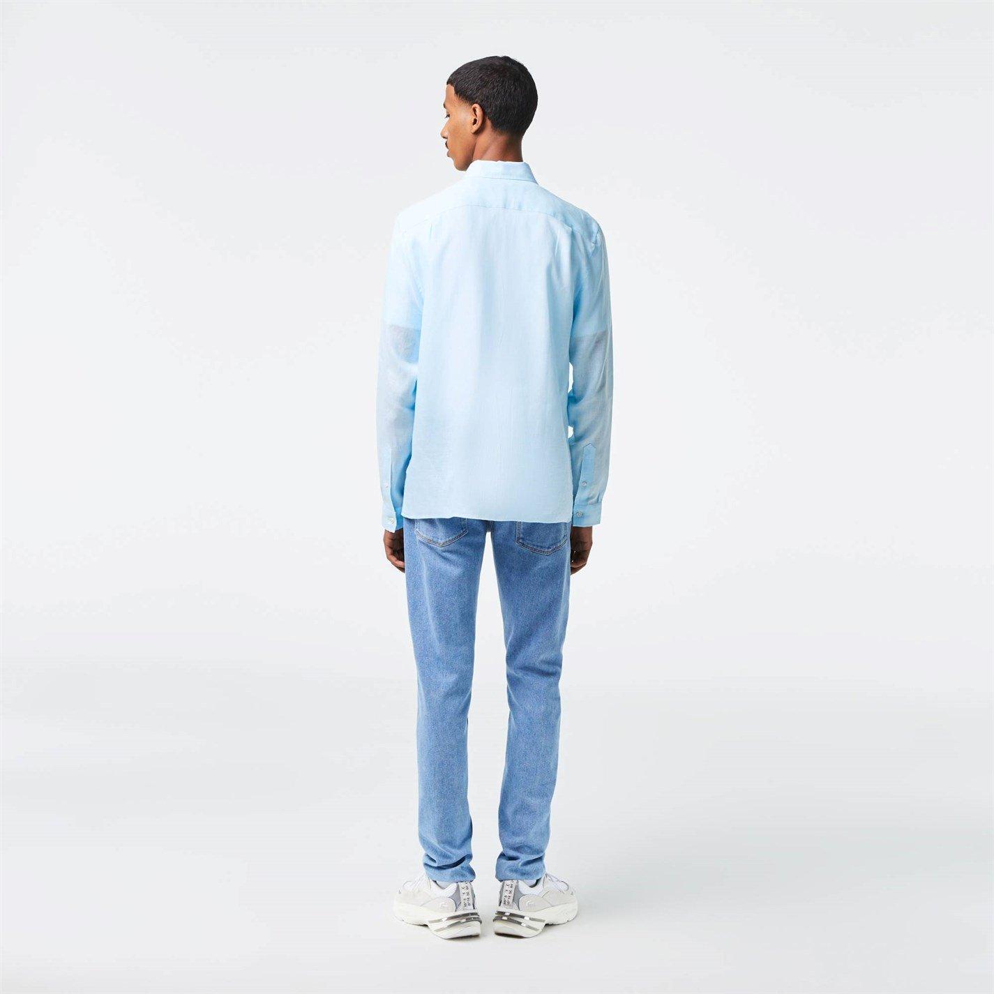 Plava T01 - Lacoste - Long Sleeve Linen Shirt - 2