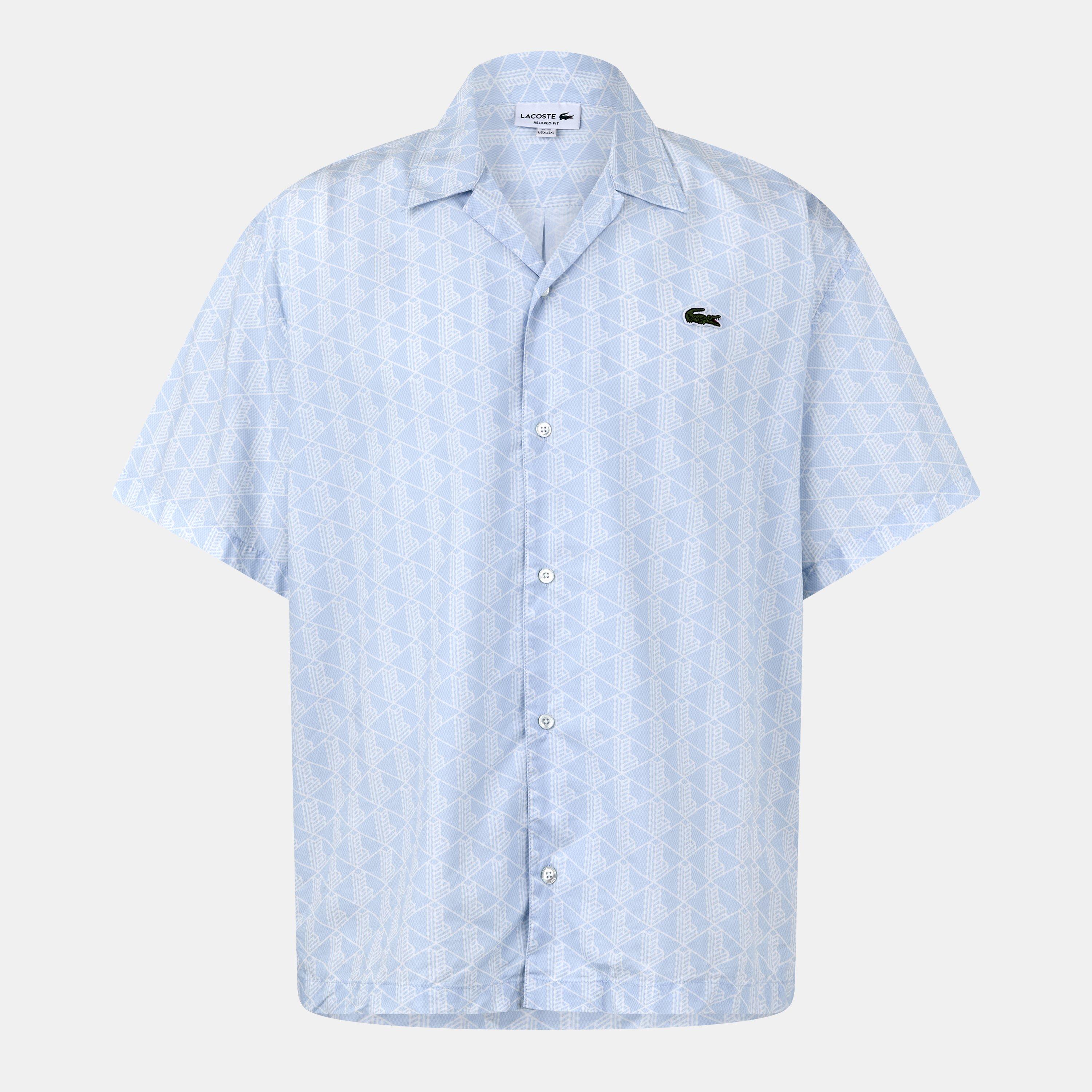 Lacoste Men's Blue/Flour Mono Shirt - S 38