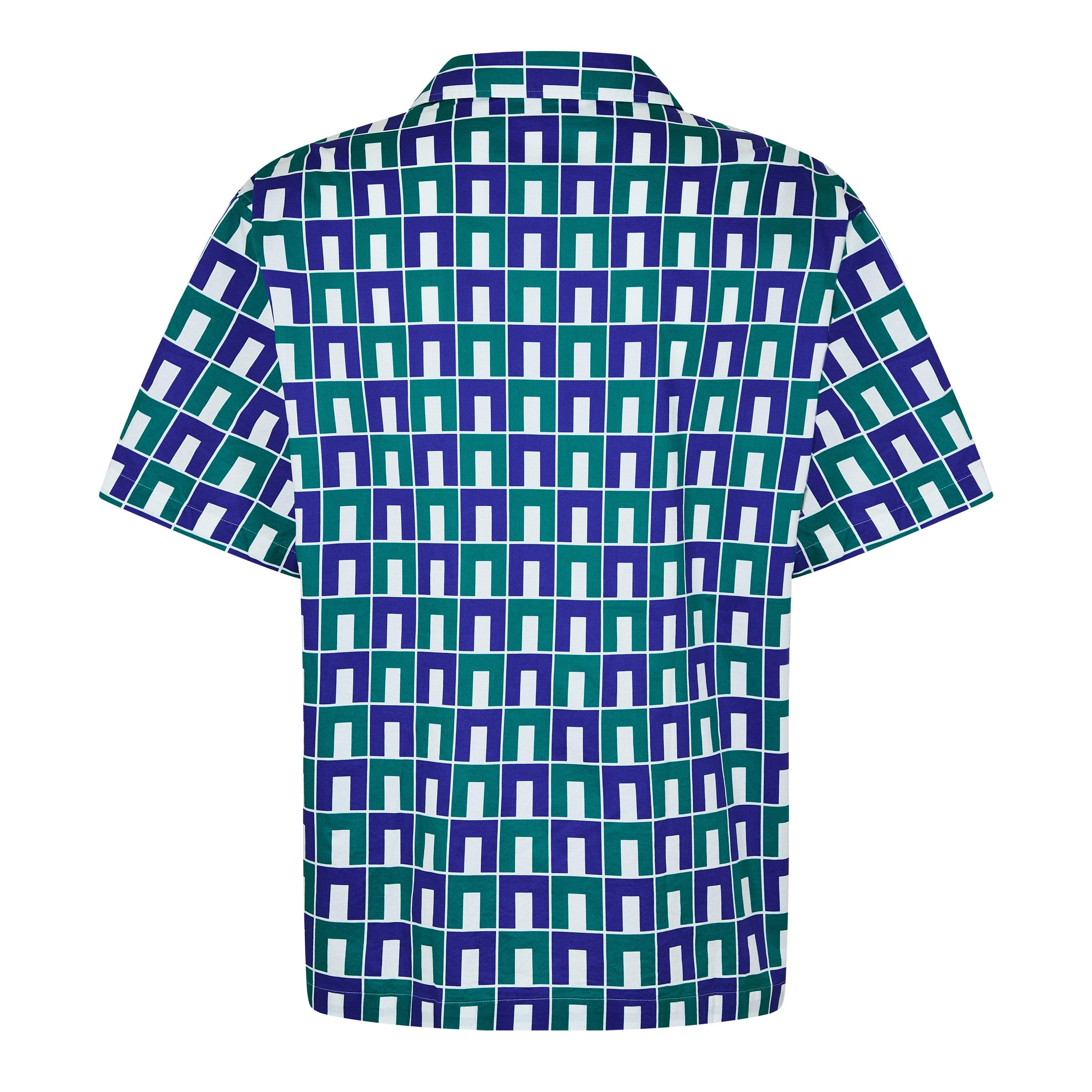 Verde IS8 - Lacoste - Short Sleeved Monogram Print Shirt - 2