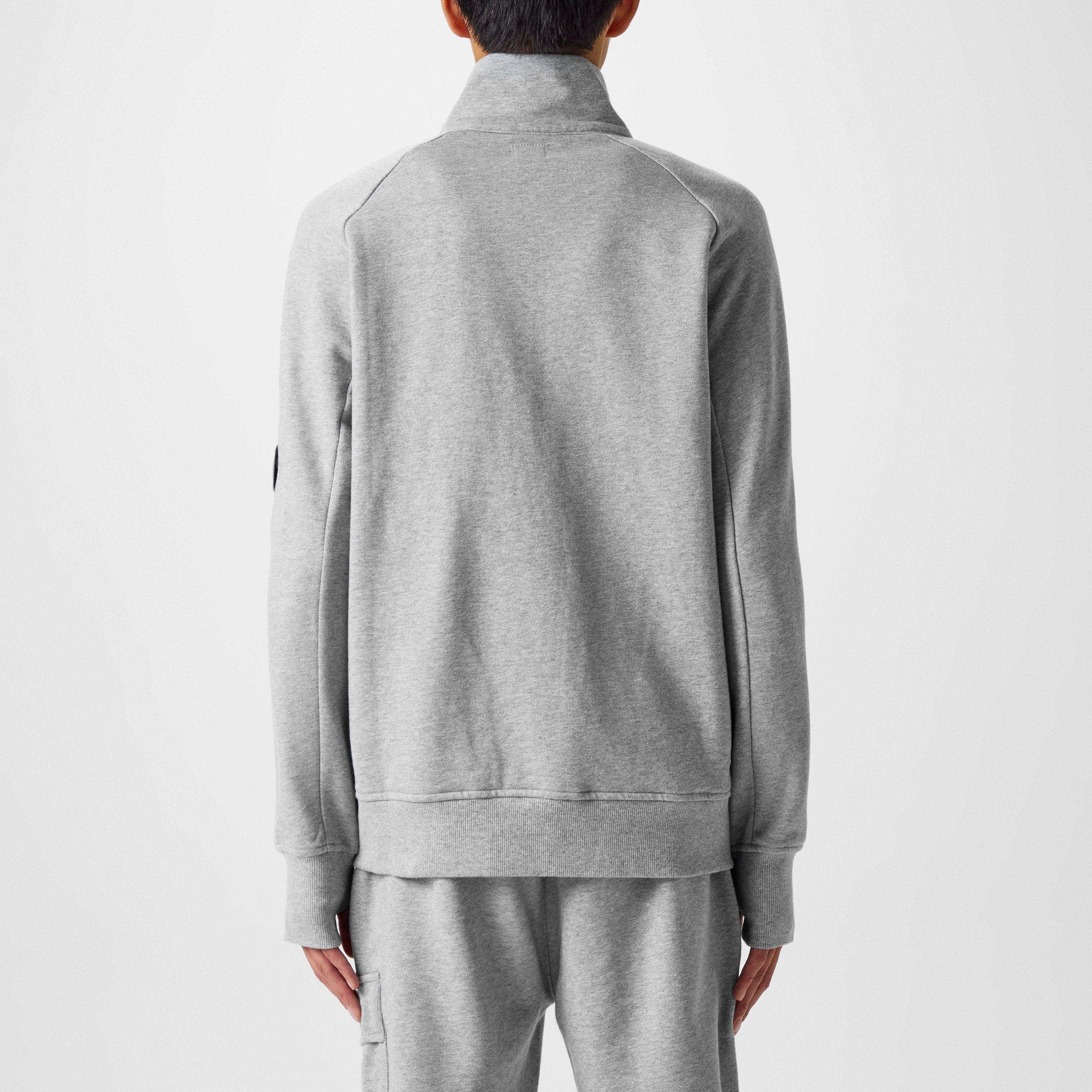 Grey Mel M93 - CP Company - Men's Lens Quarter-Zip Fleece Top - 4