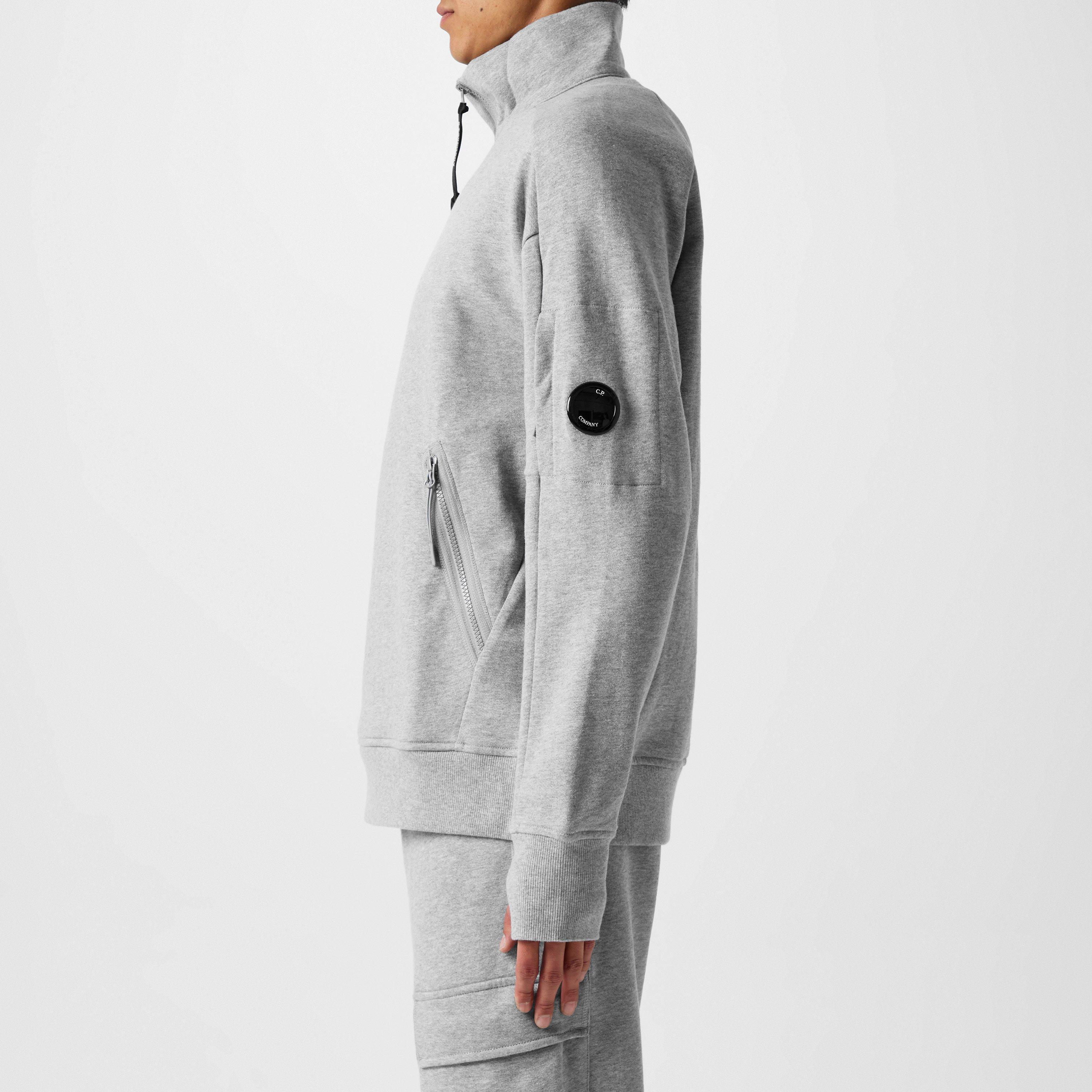 Grey Mel M93 - CP Company - Men's Lens Quarter-Zip Fleece Top - 5