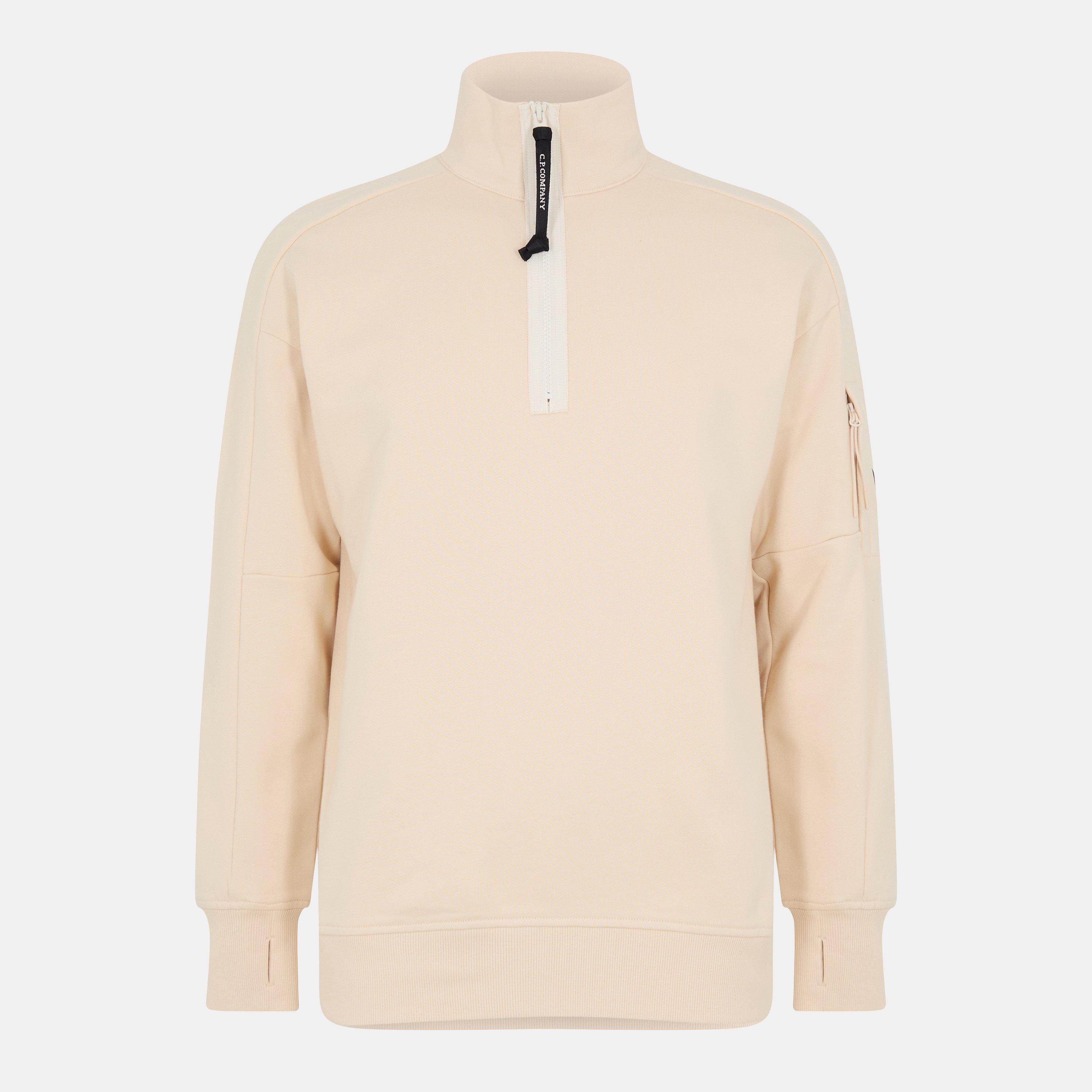 Cp Company Men's Lens Quarter-Zip Fleece Top - Pistachio S 402 - S (46)