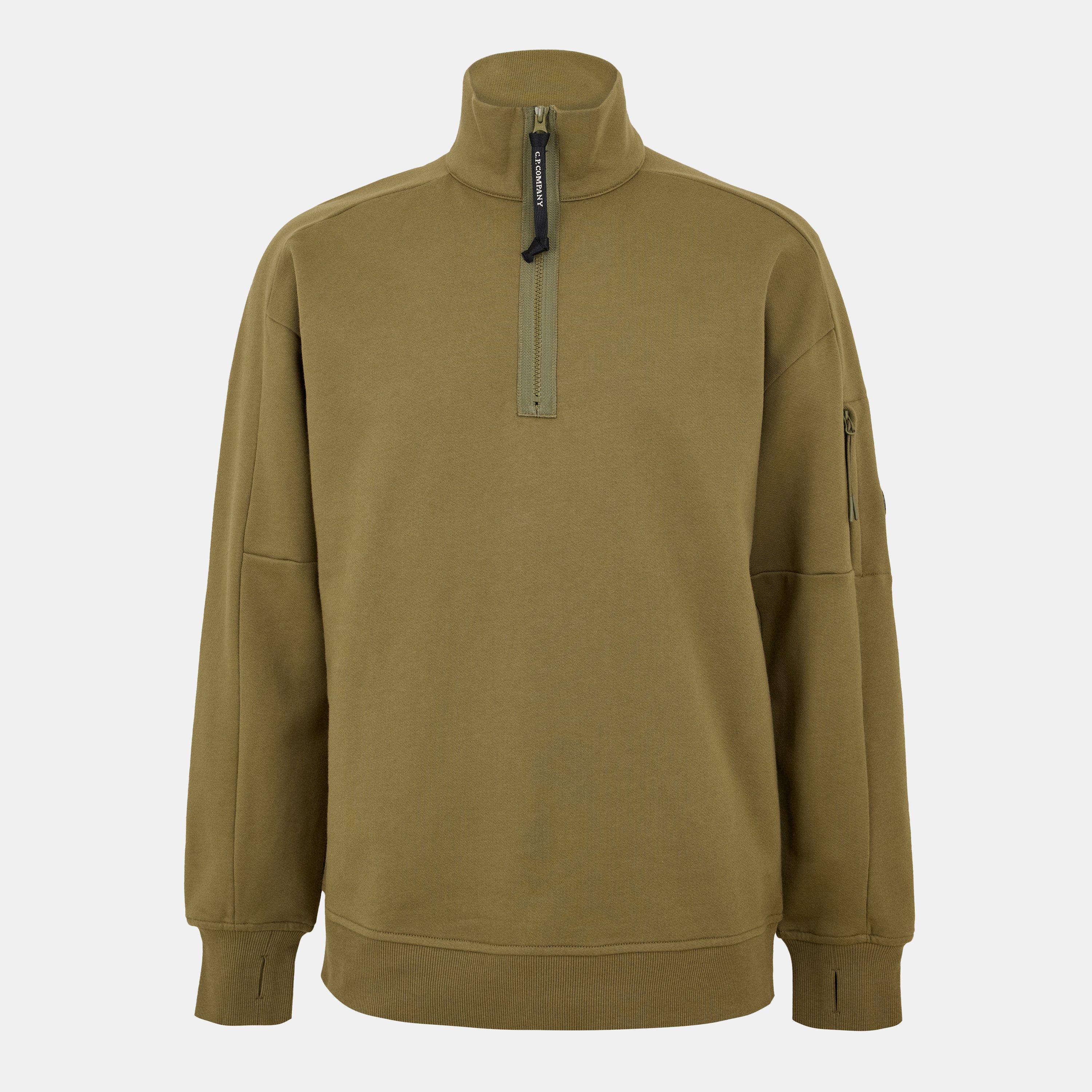 CP Company Men's Lens Quarter-Zip Fleece Top | Flannels