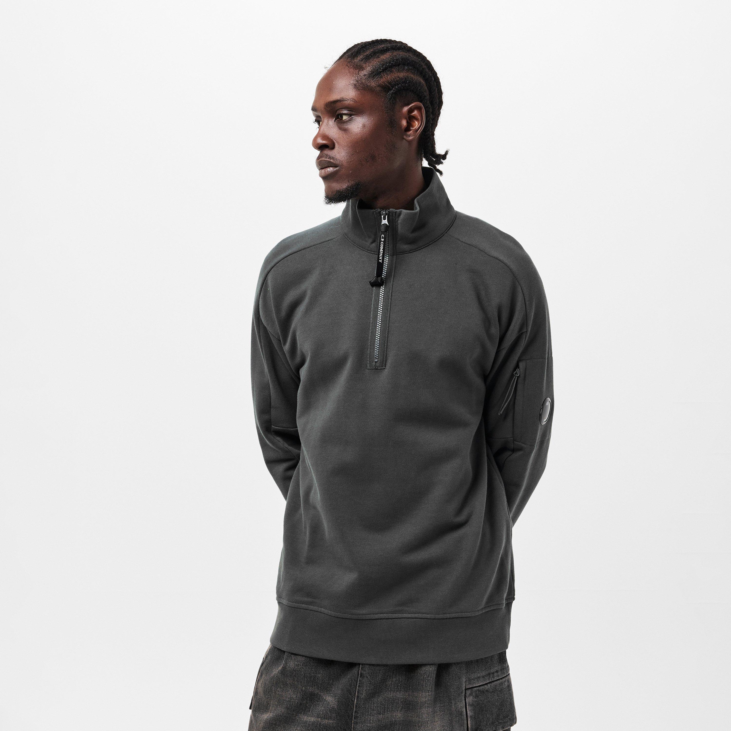 Dark Shadow 978 - CP Company - Men's Lens Quarter-Zip Fleece Top - 3