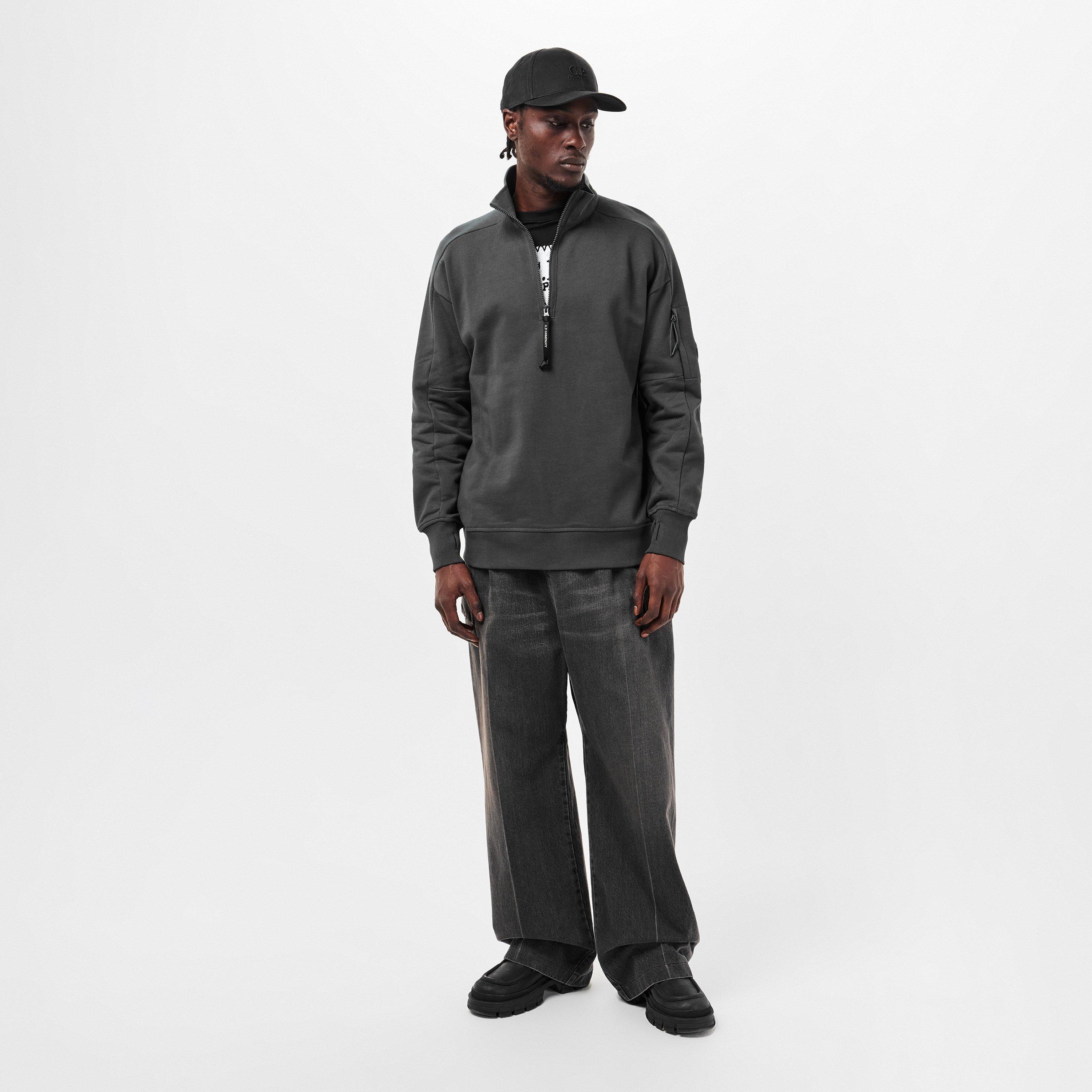 Dark Shadow 978 - CP Company - Men's Lens Quarter-Zip Fleece Top - 6