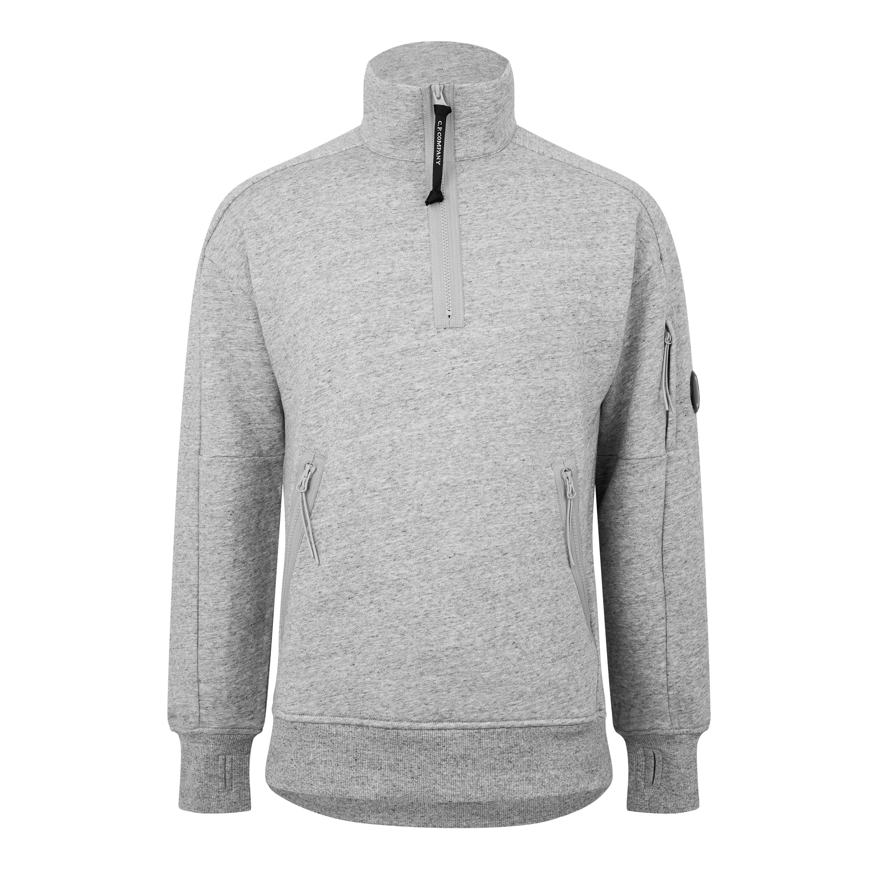 Cp Company Men's Lens Quarter-Zip Fleece Top - Grey M94 - XS (44)