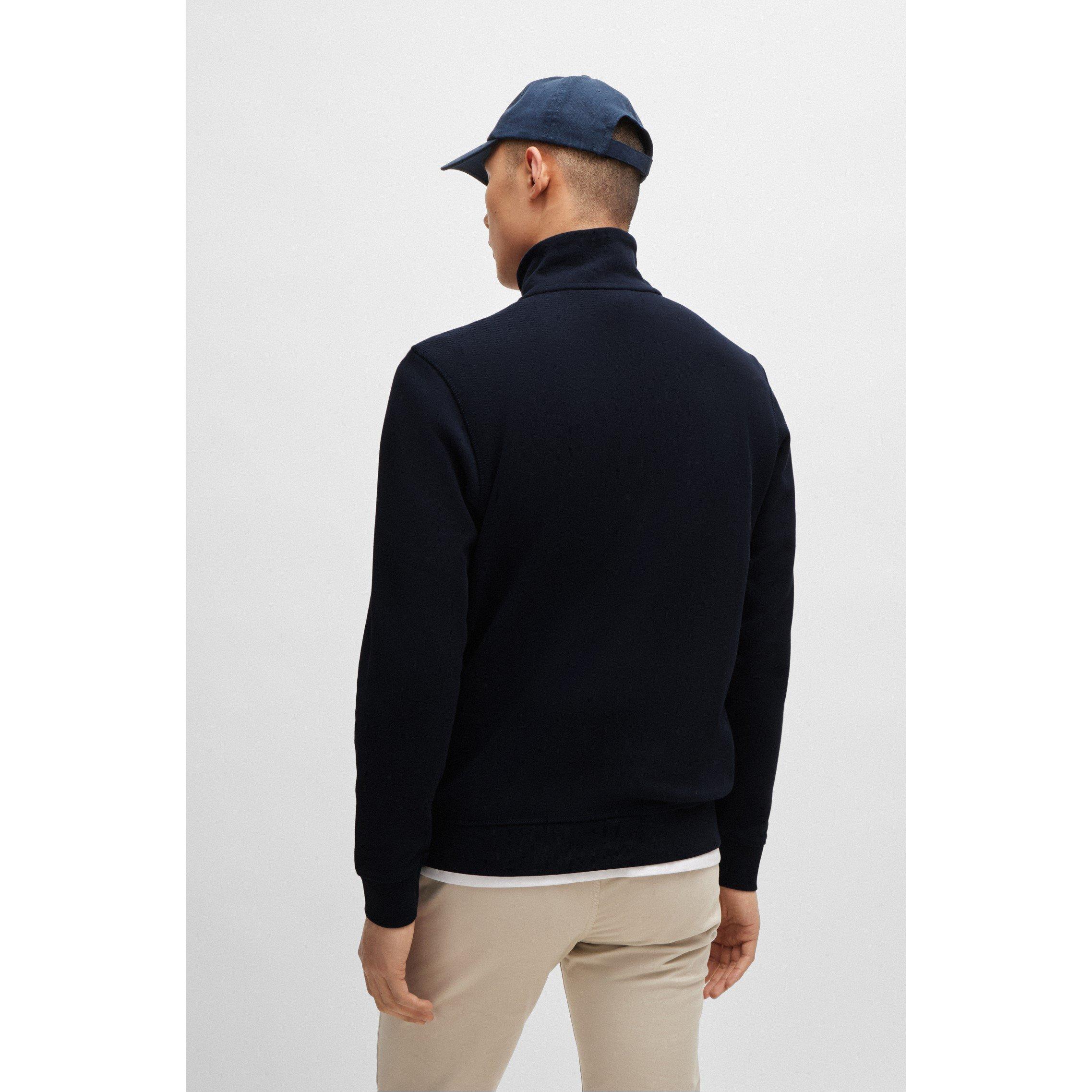 Dark Blue 404 - Boss - Men's Zetrust quarter Luxe Cotton Blend Sweatshirt - 4