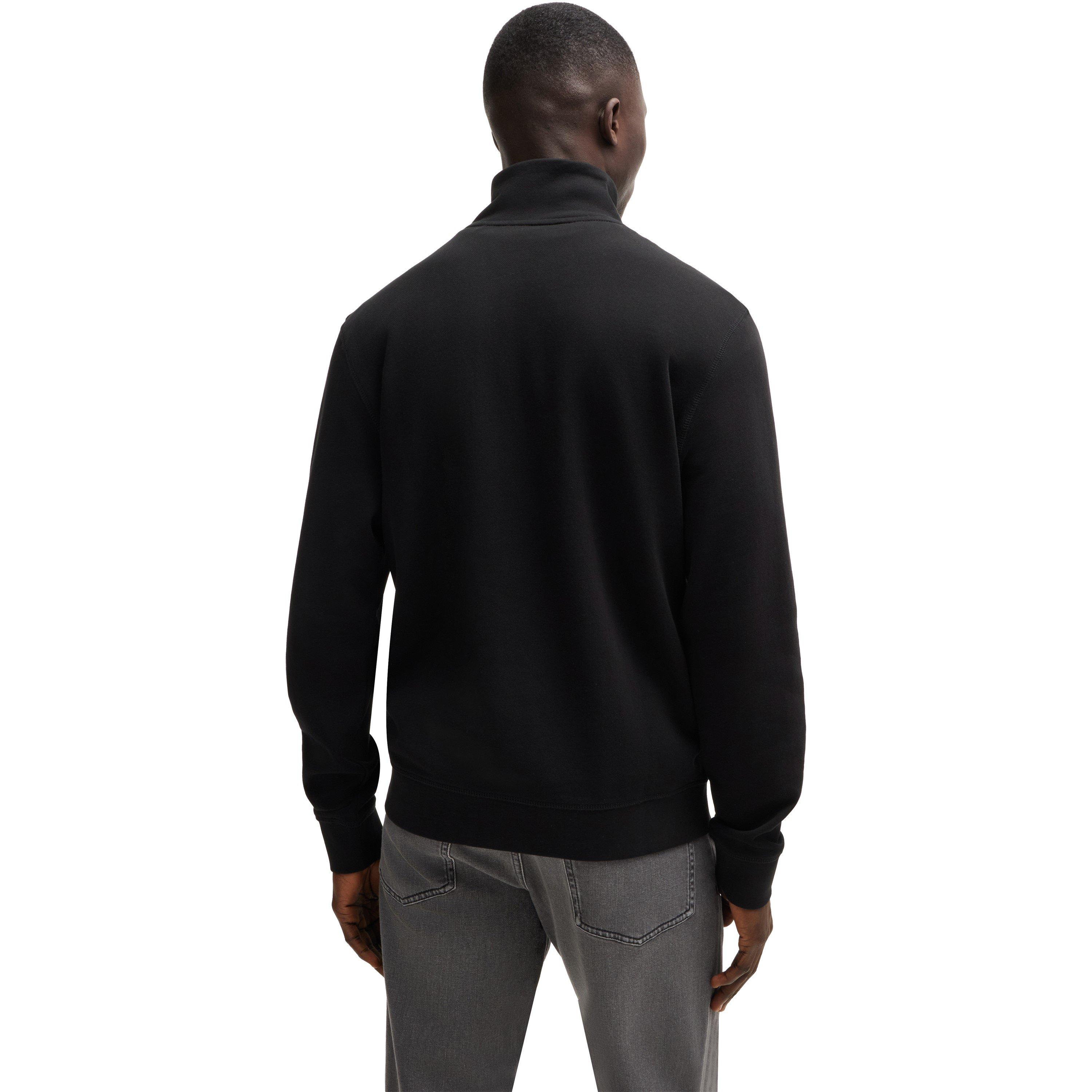 Black 001 - Boss - Men's Zetrust Cotton Long Sleeve 1/4 Zip Fleece - 4
