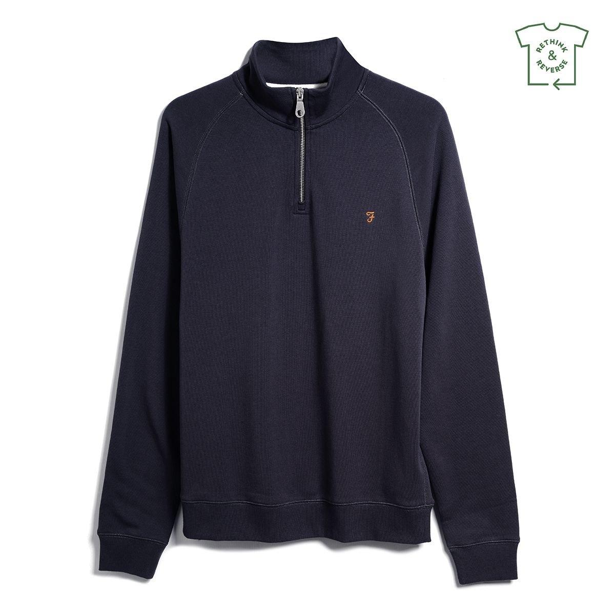 Farah Men's Jim Zip Jumper - True Navy 412 - Medium