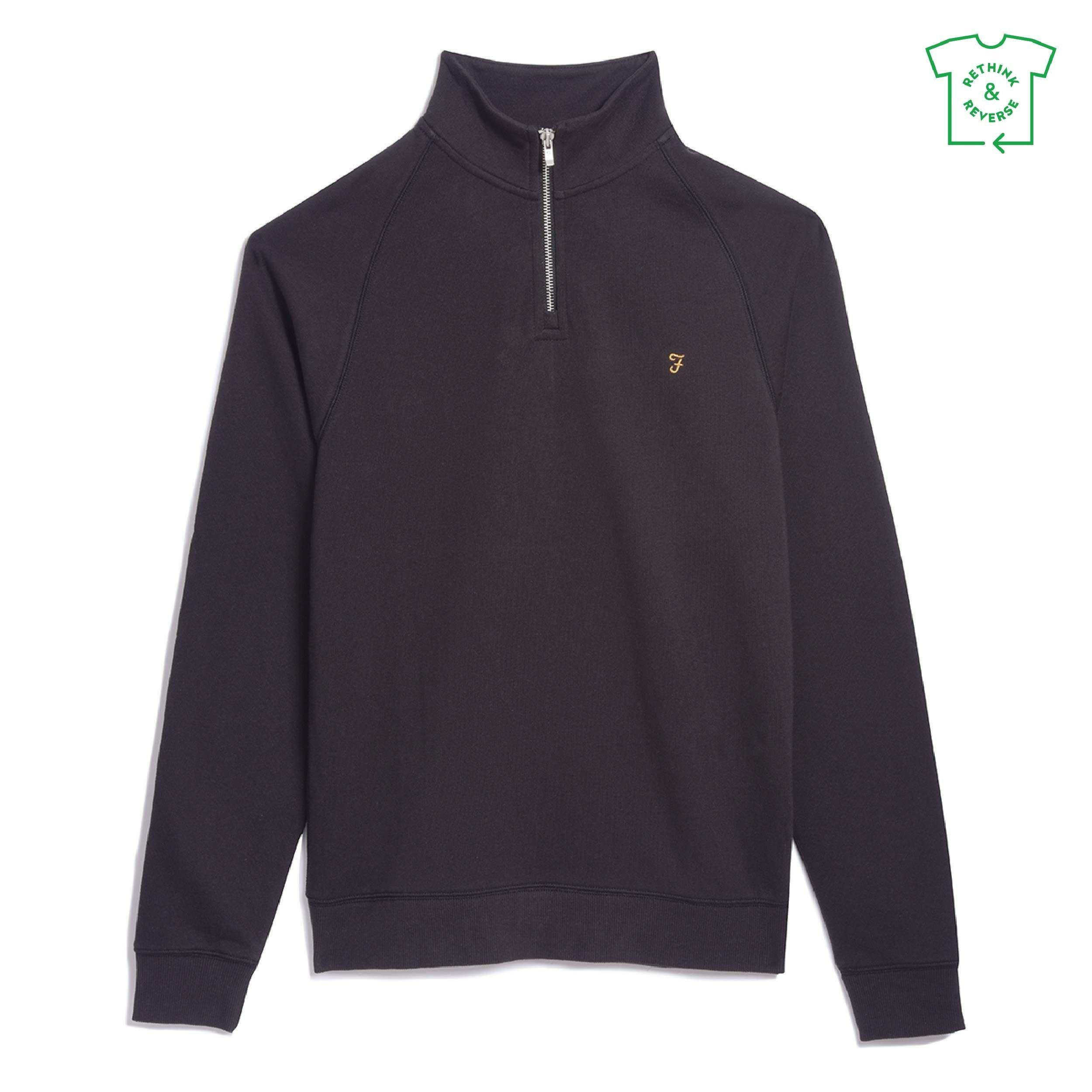 Farah Men's Jim Zip Jumper - Black 010 - Large