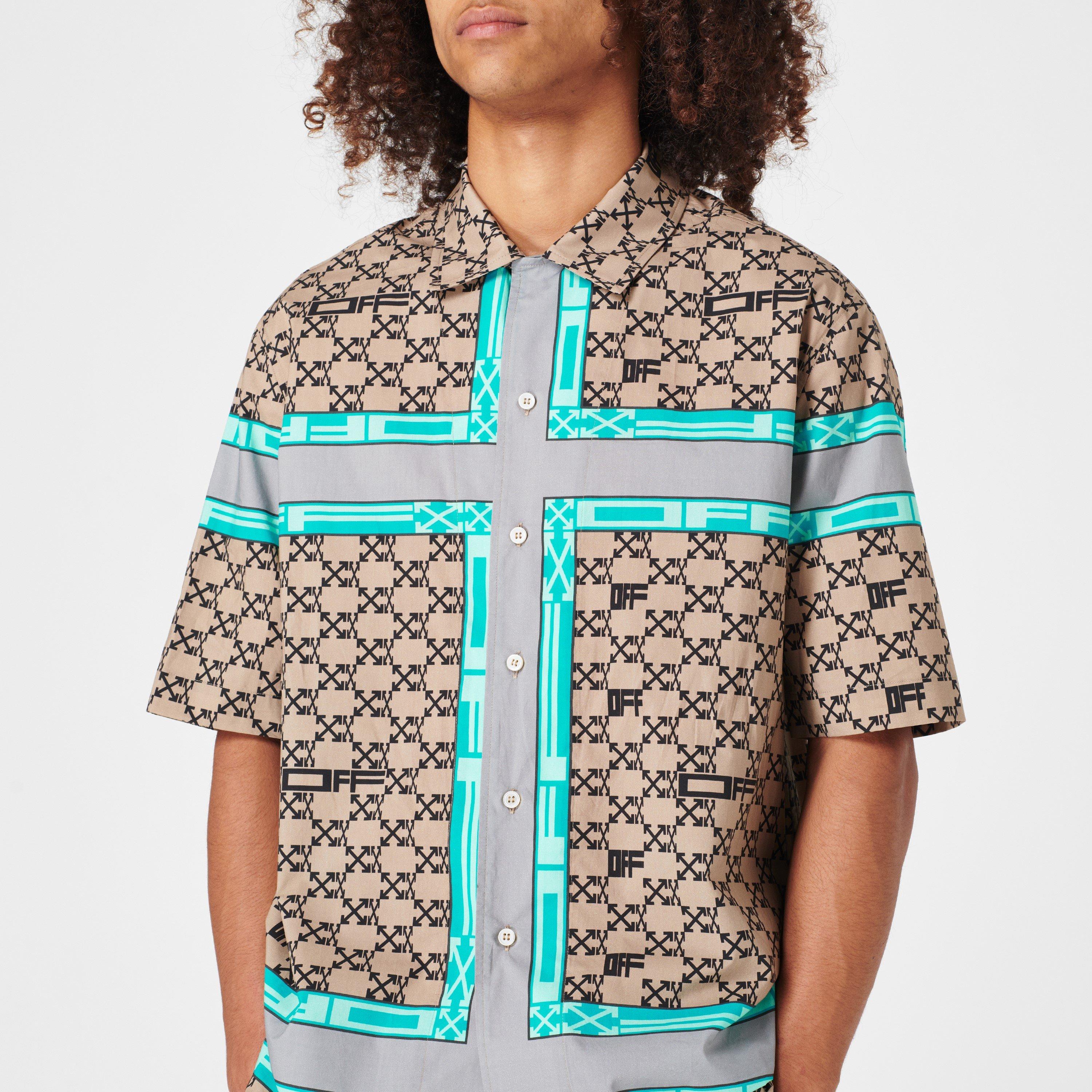 Camel 6210 - Off White - Men's Monogram Stripe Shirt, Signature Pattern - 4