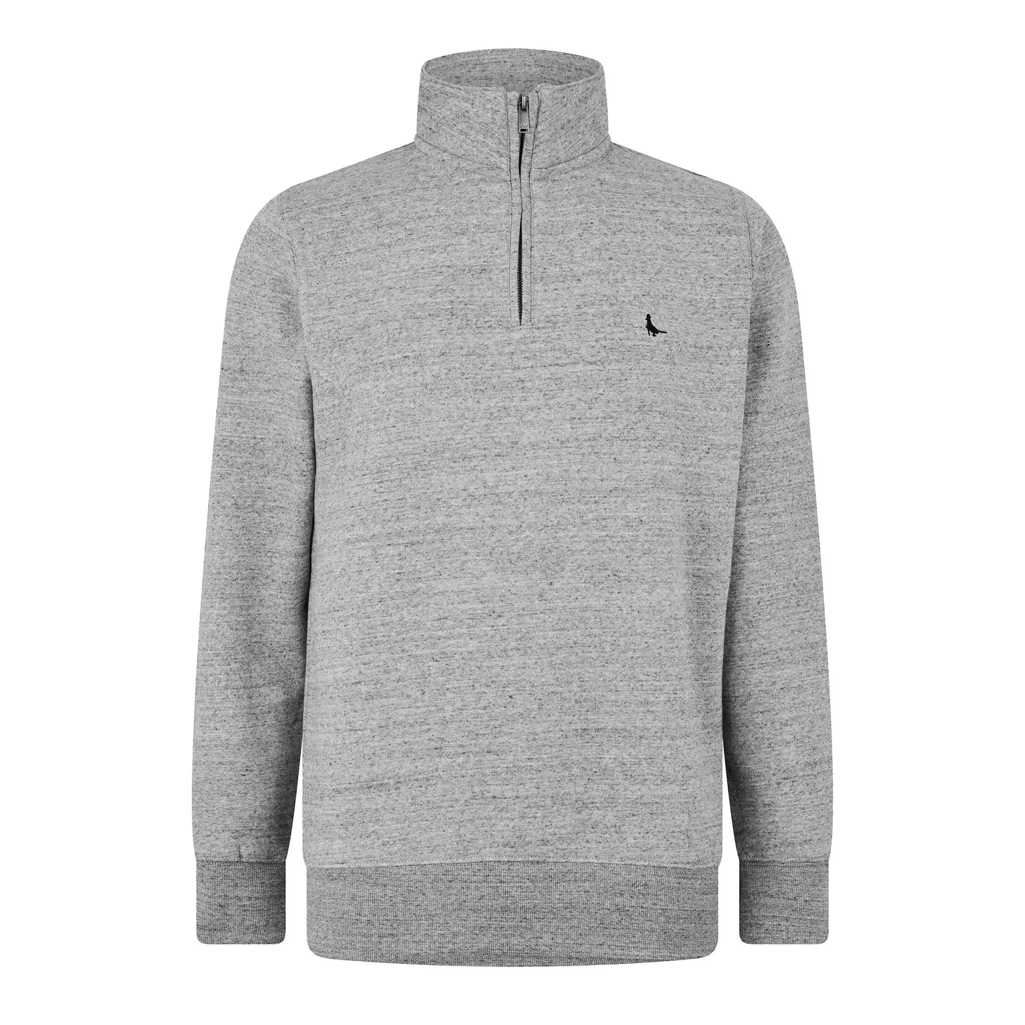 Jack Wills Men's Jack Barchester Quarter Zip Sweatshirt - Grey Marl - 4XL