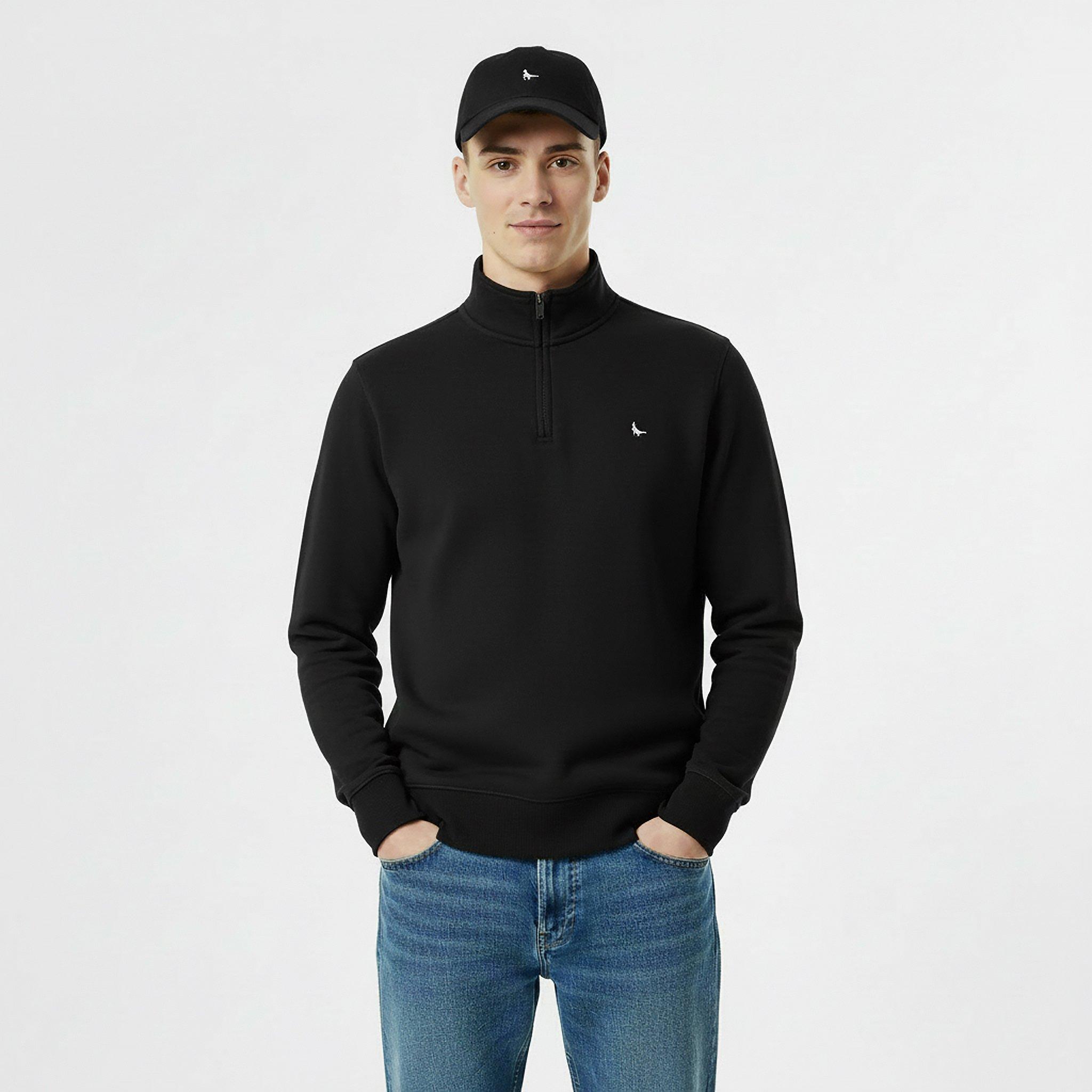 Zwart - Jack Wills - Jack Barchester Quarter Zip Sweatshirt - 3