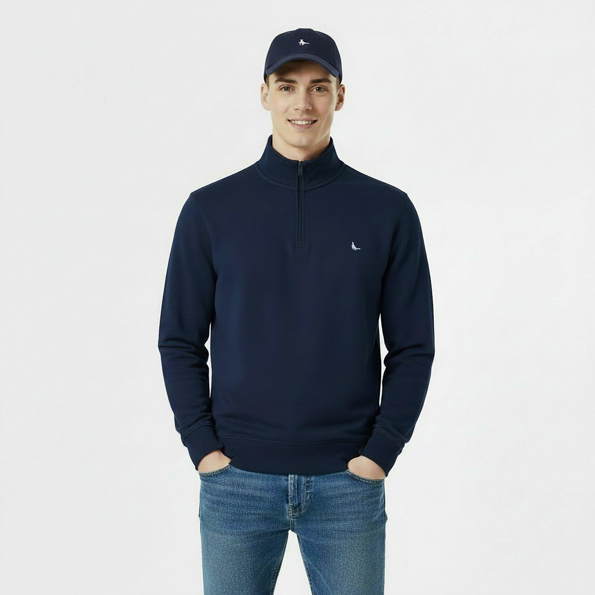 Navy - Jack Wills - Jack Barchester Quarter Zip Sweatshirt - 3