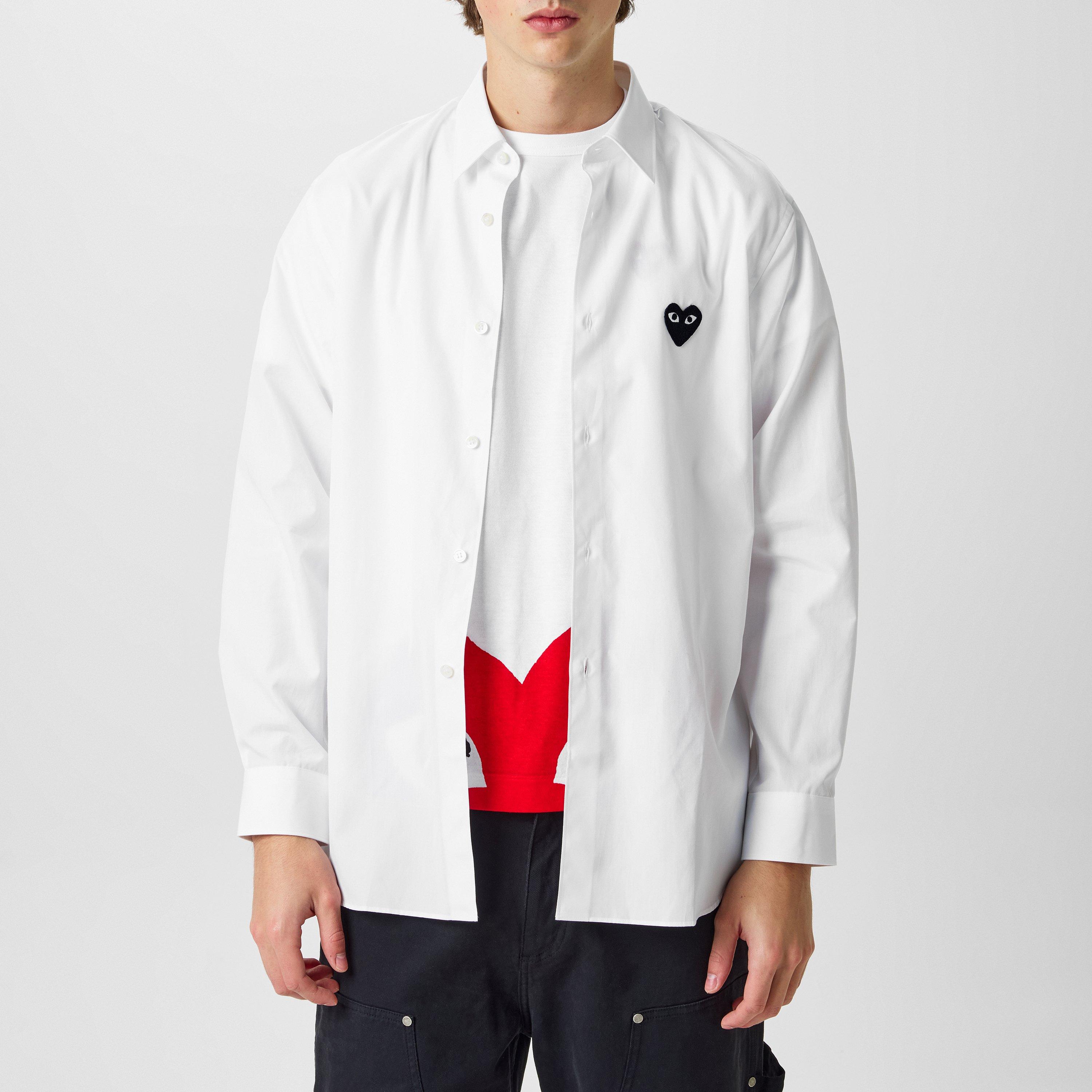 Clothing Comme Des Garcons Play Button Down Comme Des Garons Play Shirt With Logo Patch, Women's, Clothing Comme Des Garcons Play Button Down Comme Des Garons Play Shirt With Logo Patch, Women's,