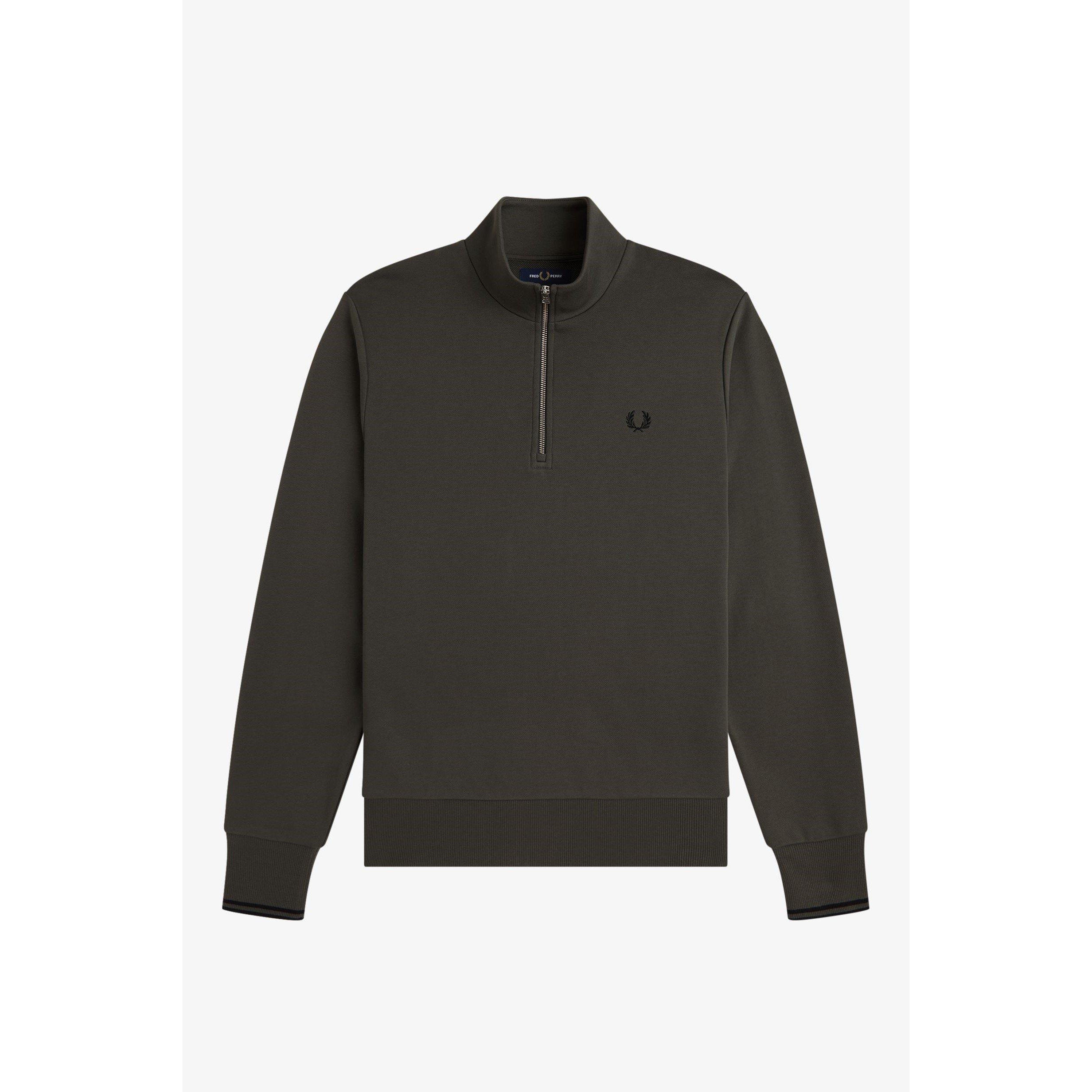 Fred Perry Men's Fredperry Half Zip Top - Field Grn U70 - XL