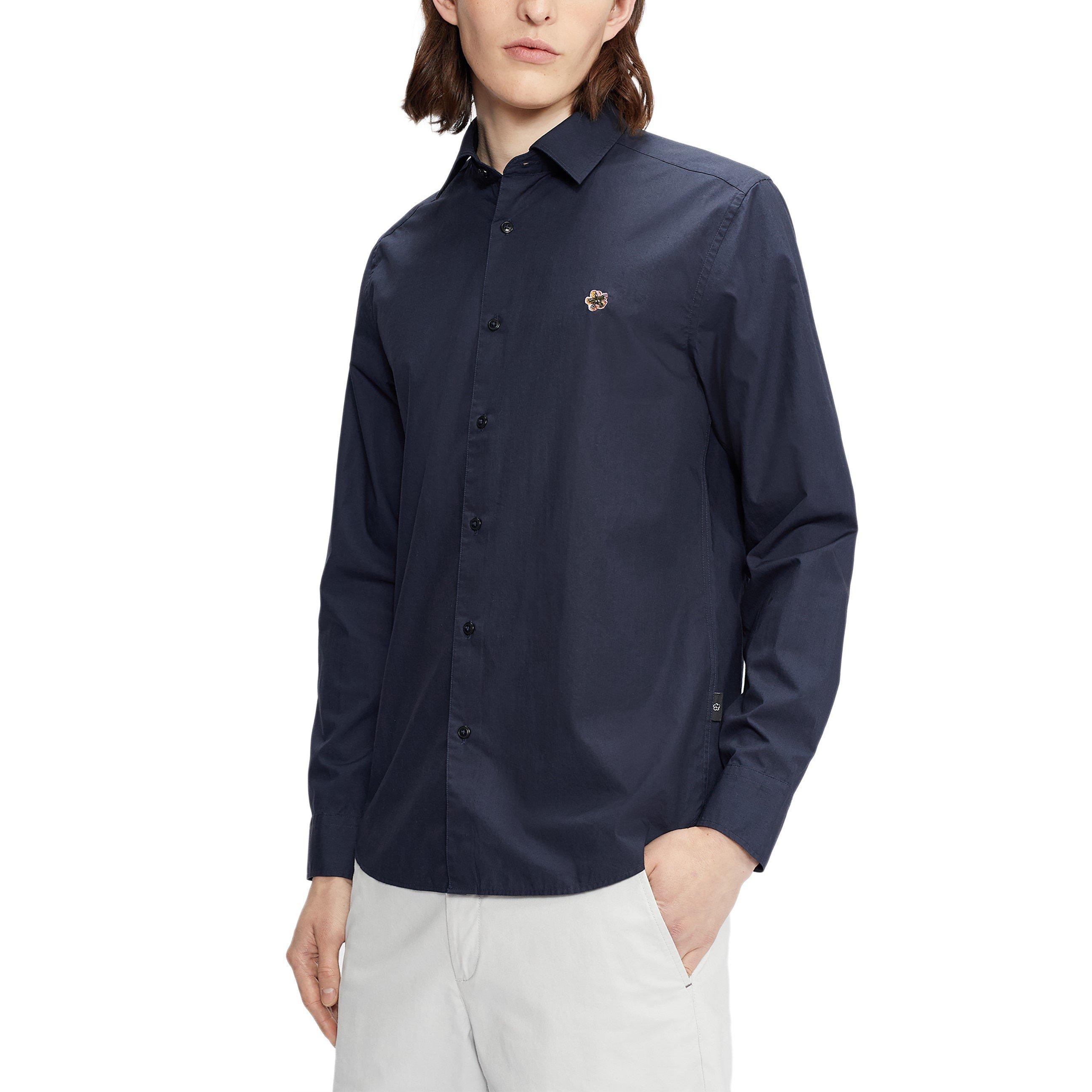 Navy - Ted Baker - Fonik Poplin Shirt - 2