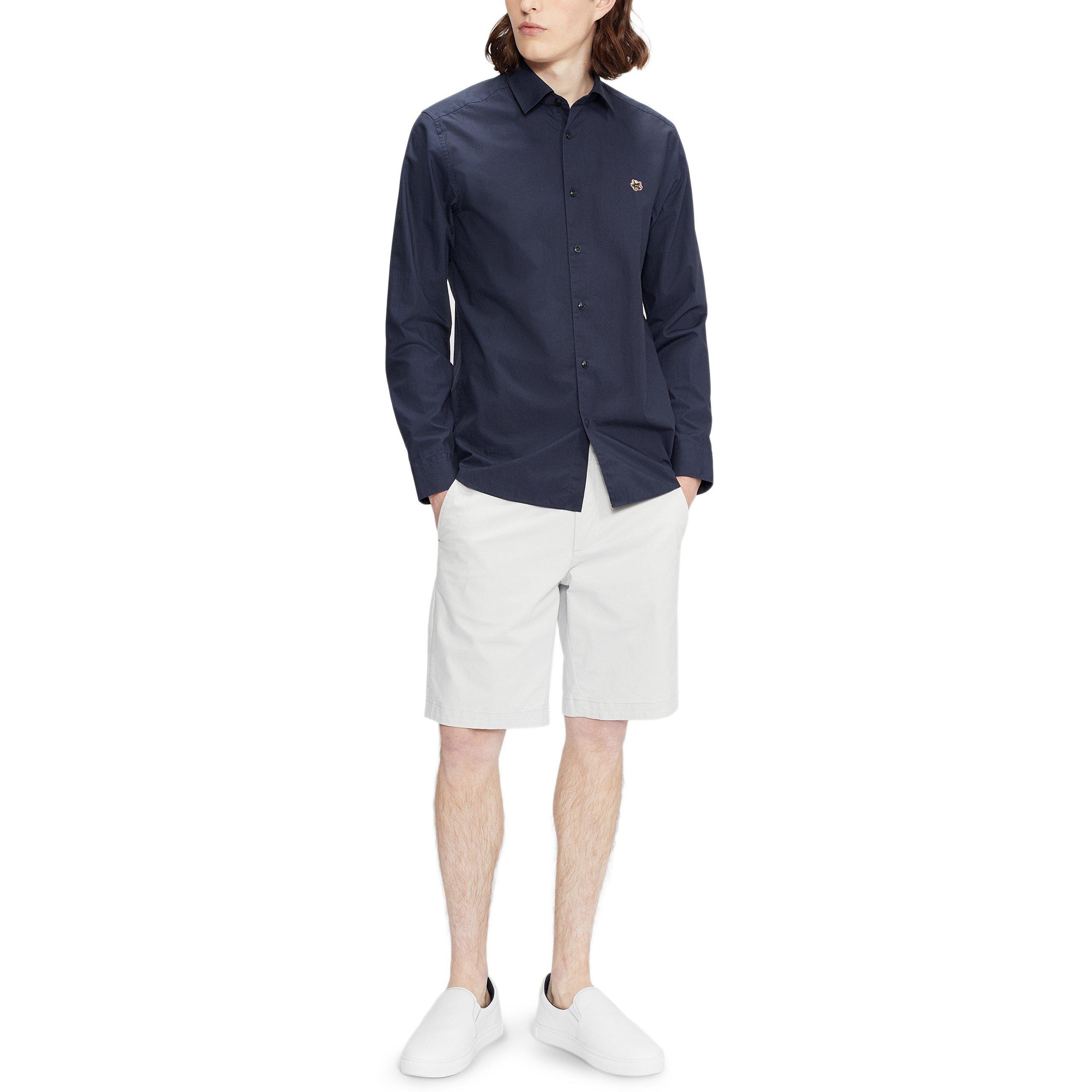 Navy - Ted Baker - Fonik Poplin Shirt - 4