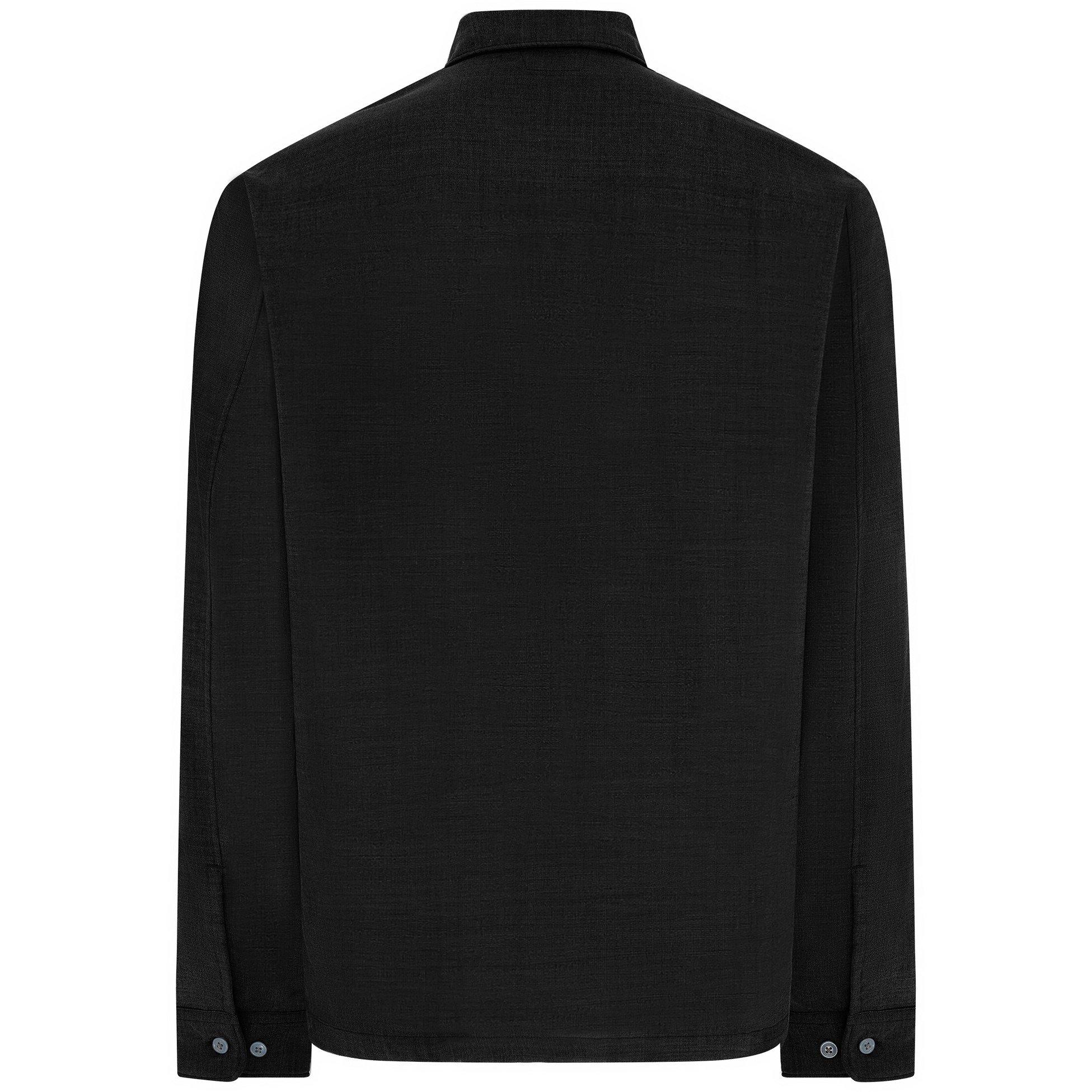 Black 999 - CP Company - Long Sleeve Wool Gabardine Shirt - 2