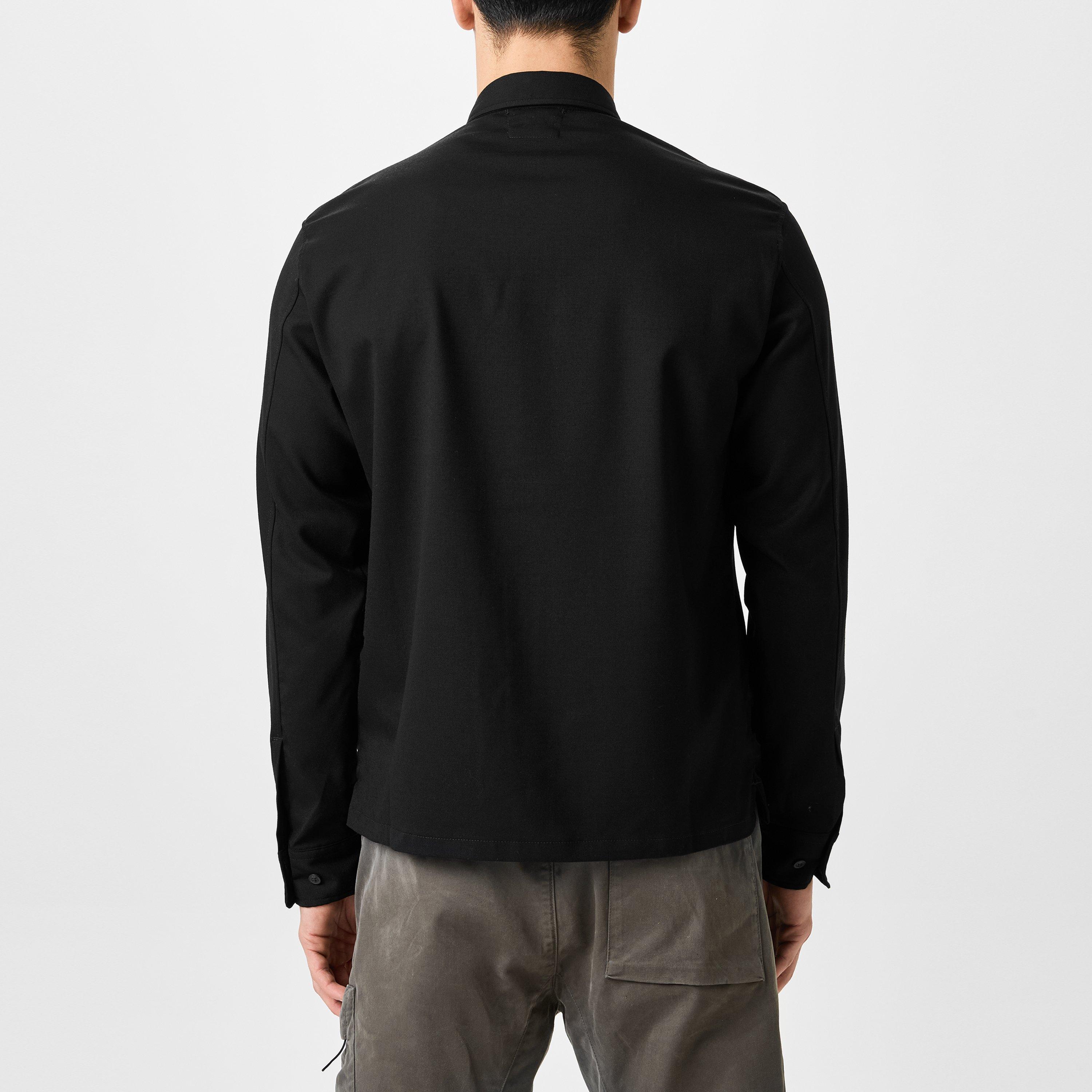 Black 999 - CP Company - Long Sleeve Wool Gabardine Shirt - 4