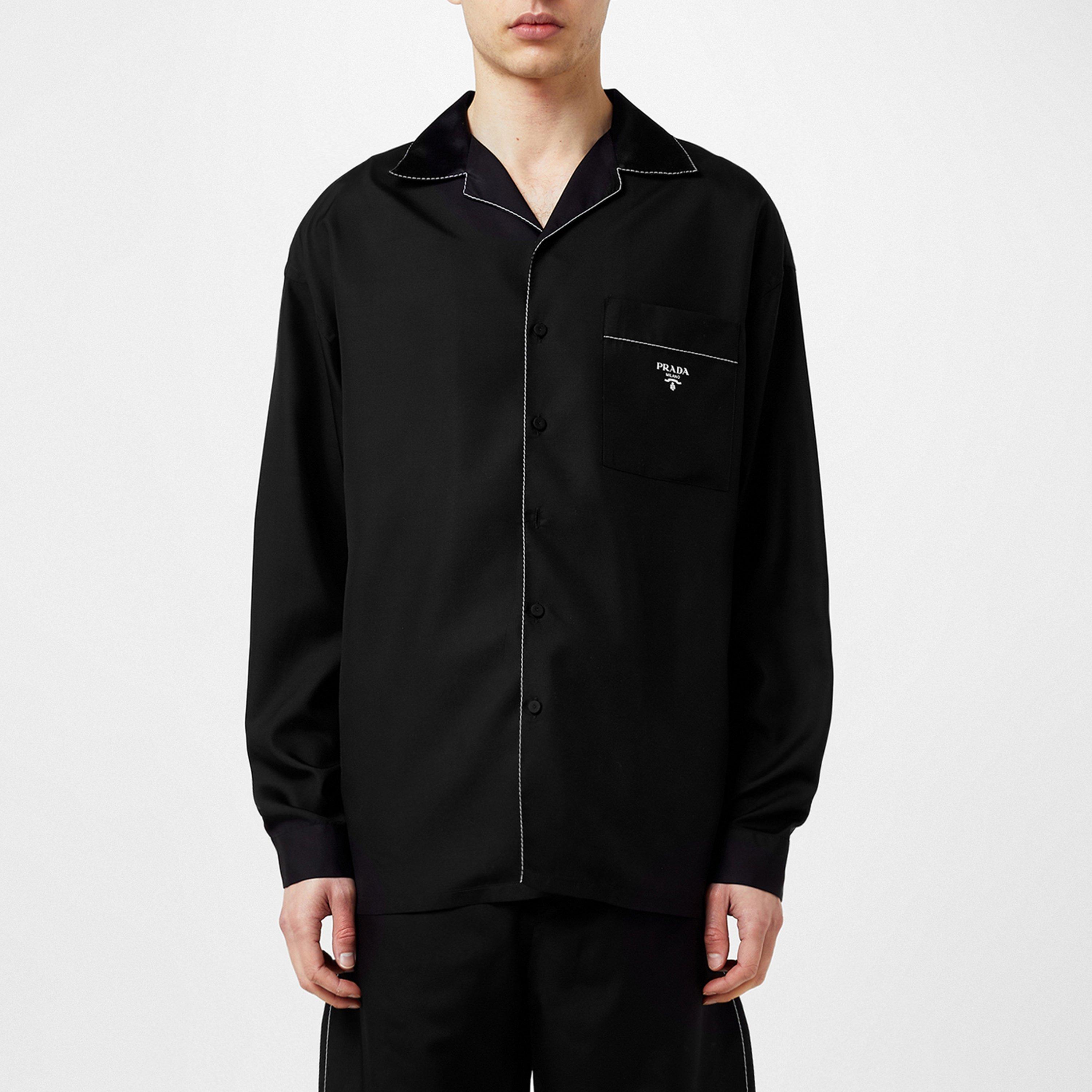 Black - Prada - Silk Shirt Mens - 3