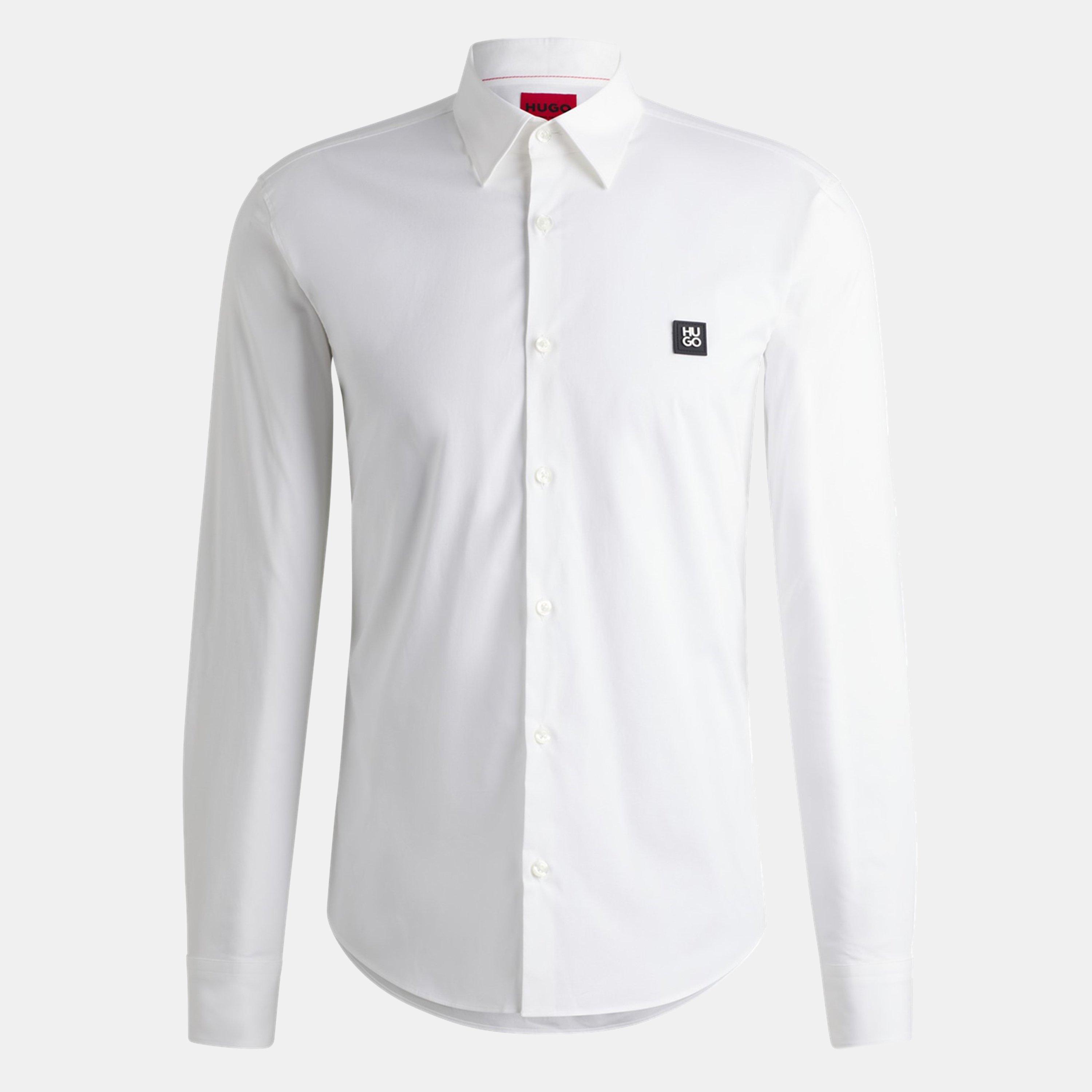 Hugo Slim-Fit Logo Shirt - White 199 - XL