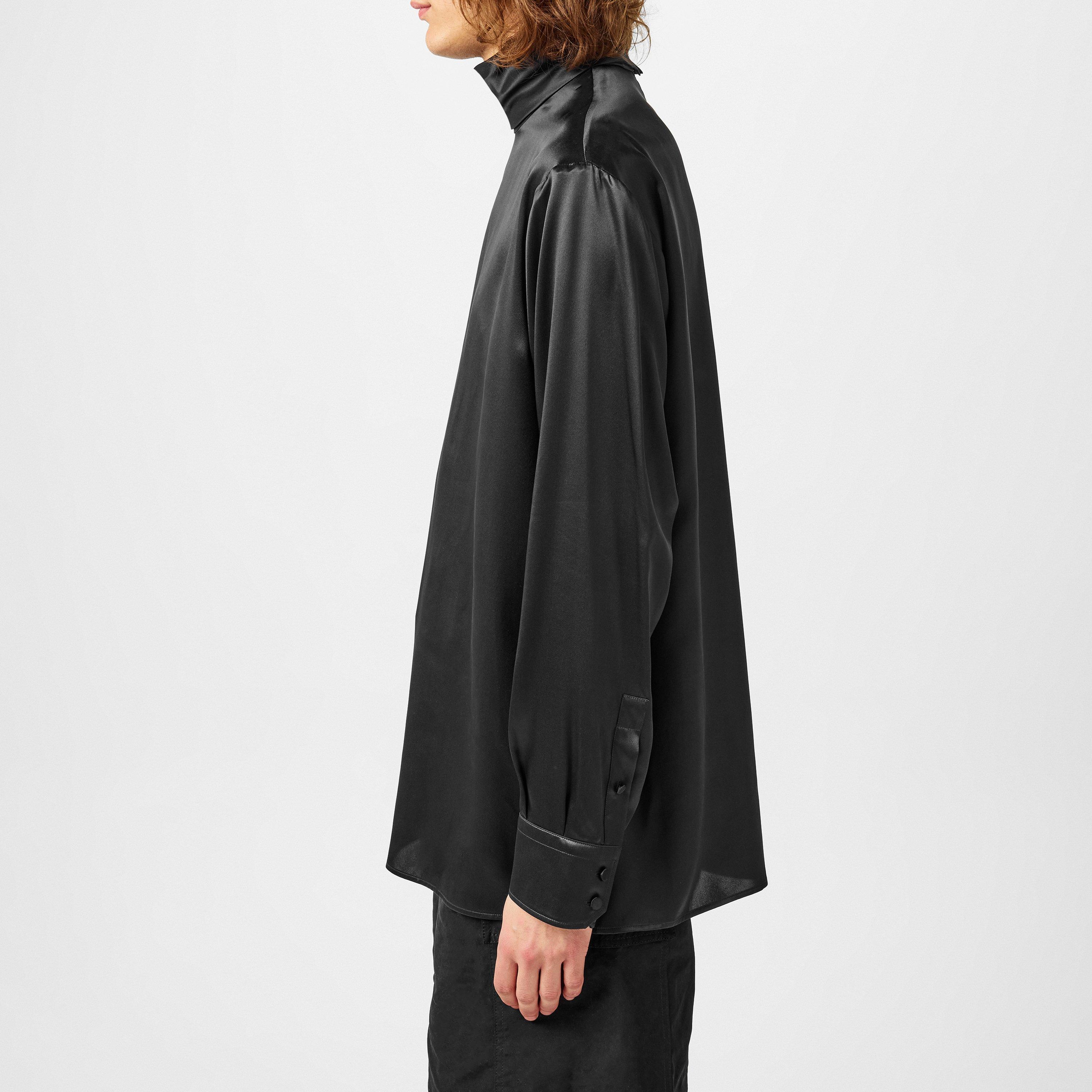 Black - Dolce and Gabbana - Loose Silk Turtleneck - 2