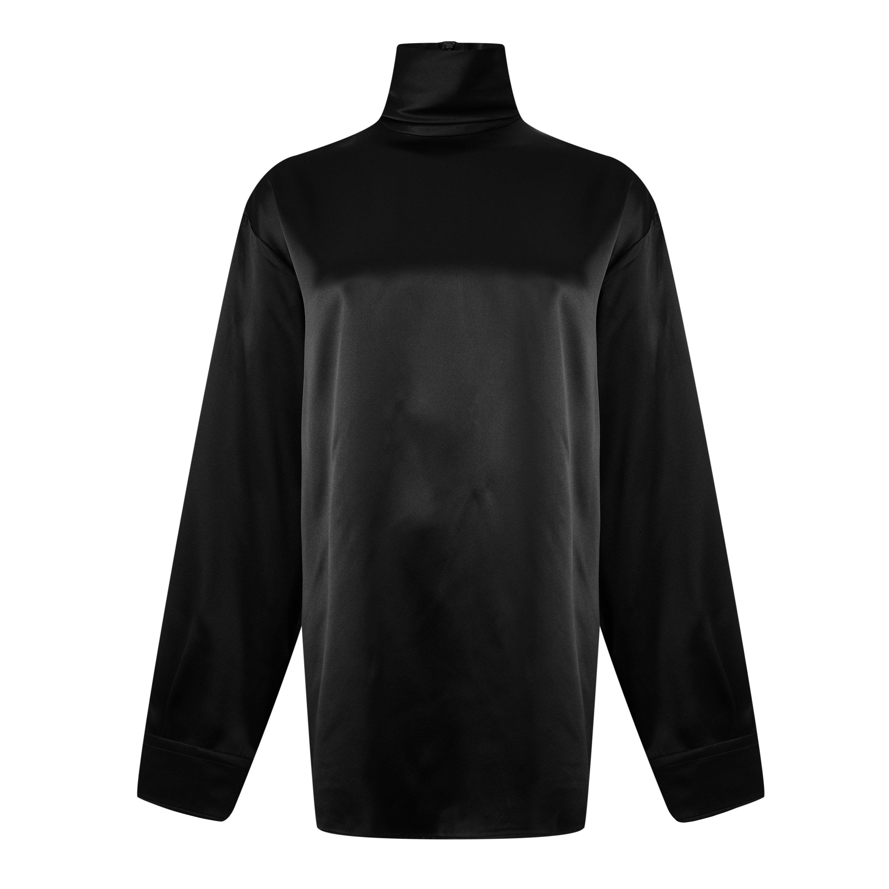 Black - Dolce and Gabbana - Loose Silk Turtleneck - 5
