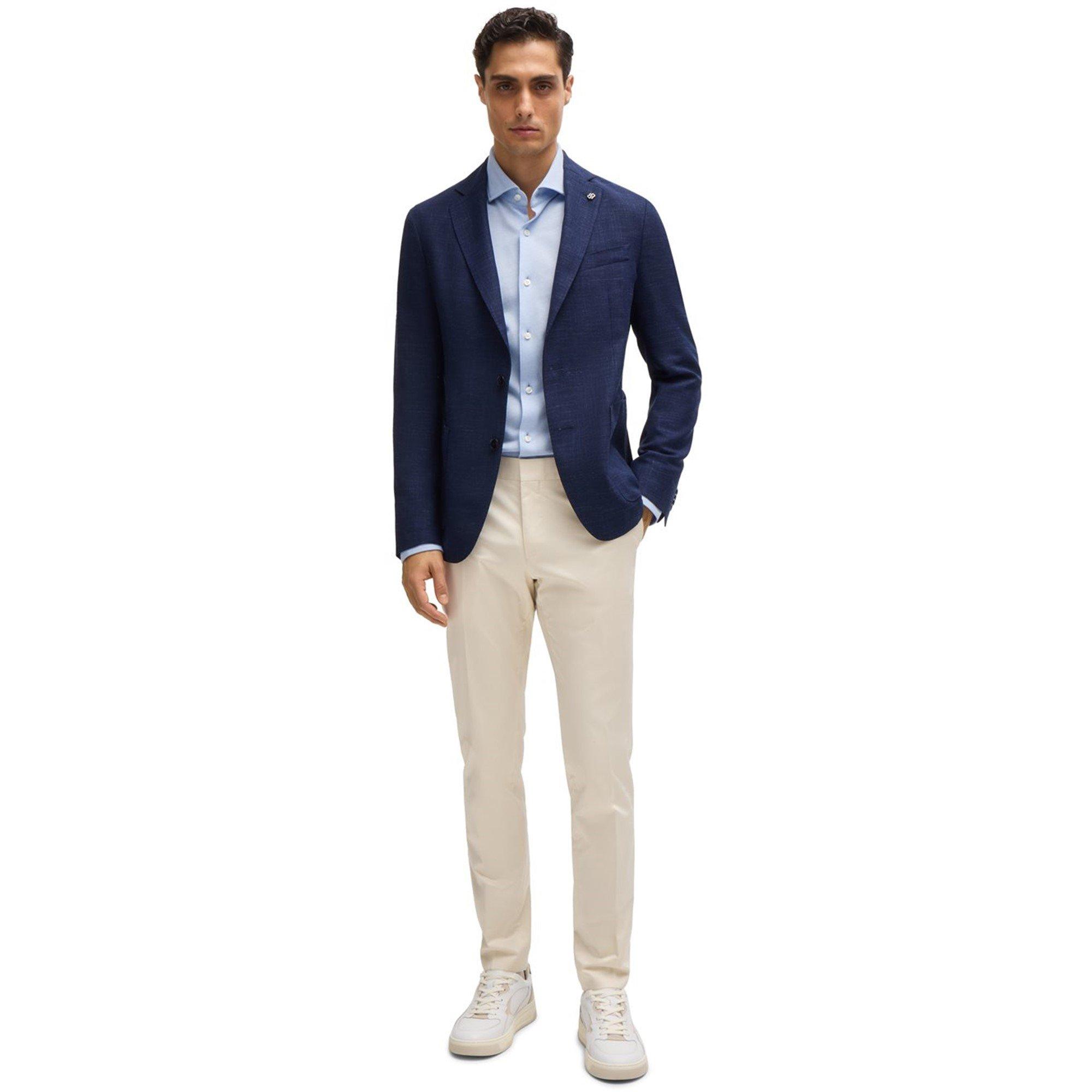 Lt Pas Blue 450 - Boss - Men's HBB CHAL spread Plain Long-Sleeve Shirt - 5