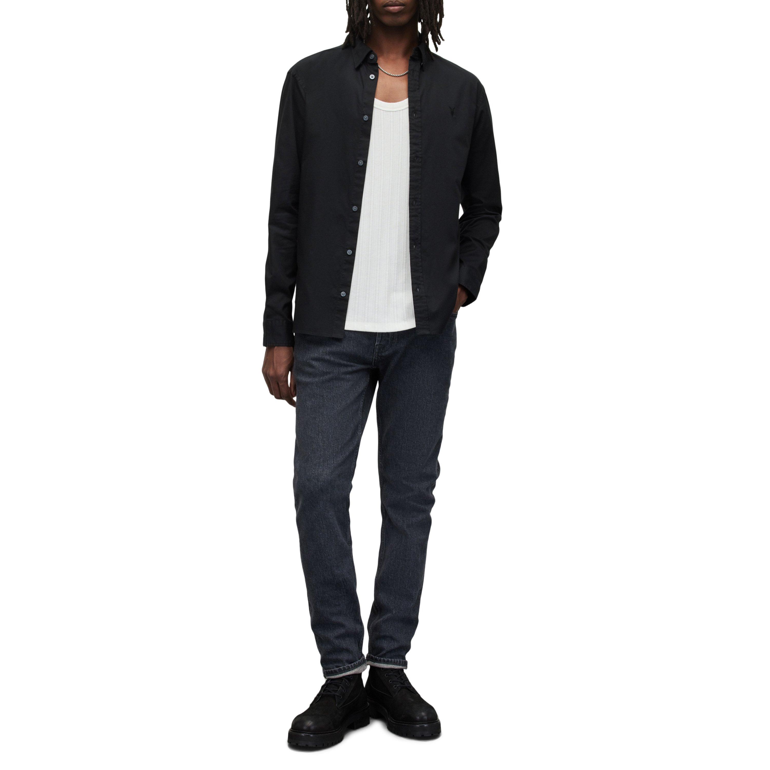 Black - AllSaints - Hawthorn Long Sleeve Shirt - 3