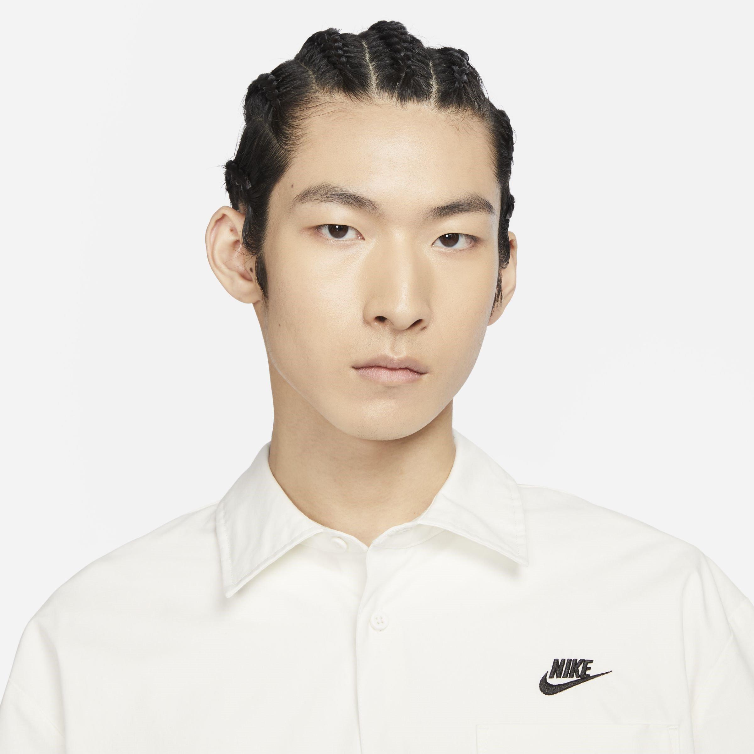 Sail/Black - Nike - Club Mens Short-Sleeve Oxford Button-Up Shirt - 3