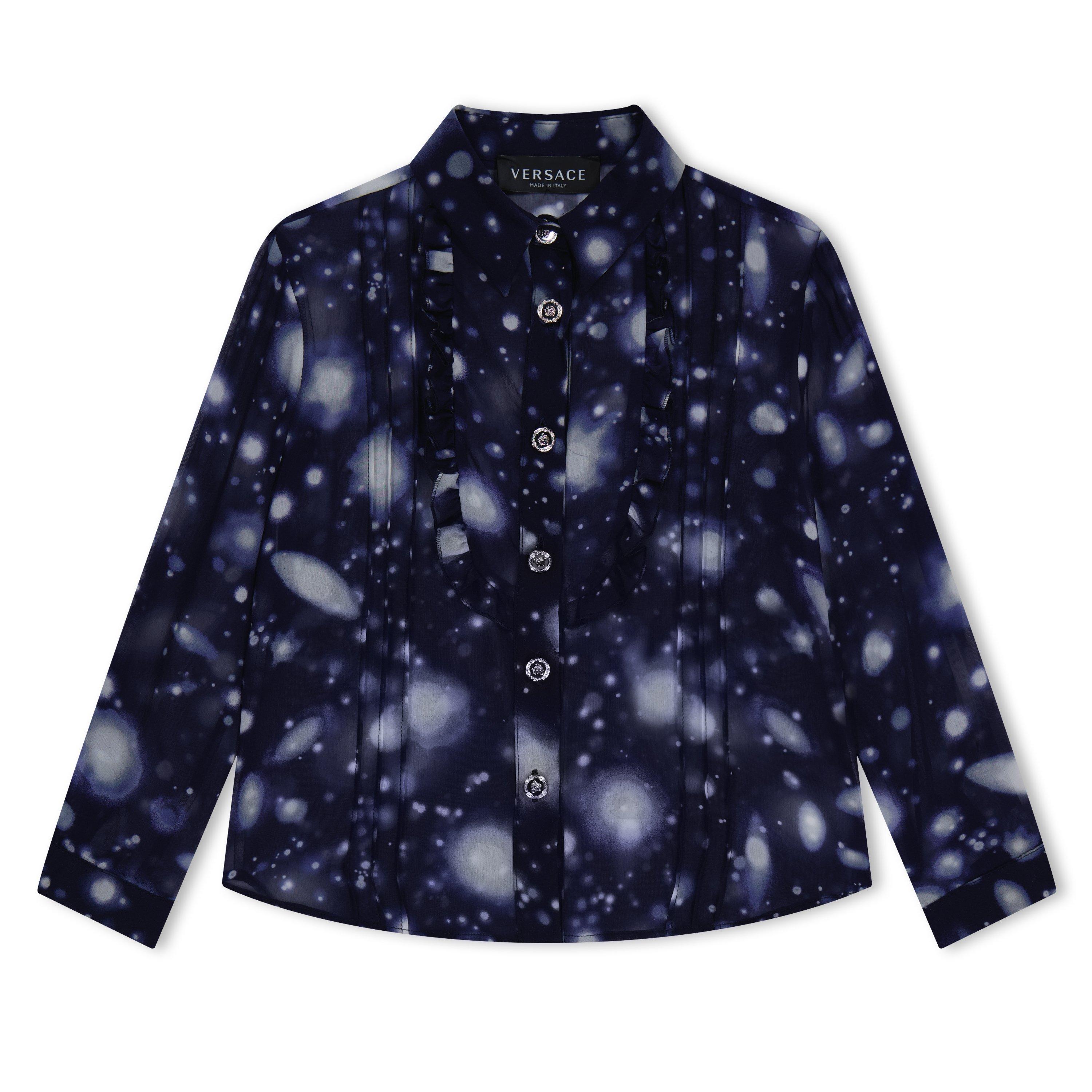 Navy 5U120 - Versace - Solar System Silk Shirt - 1