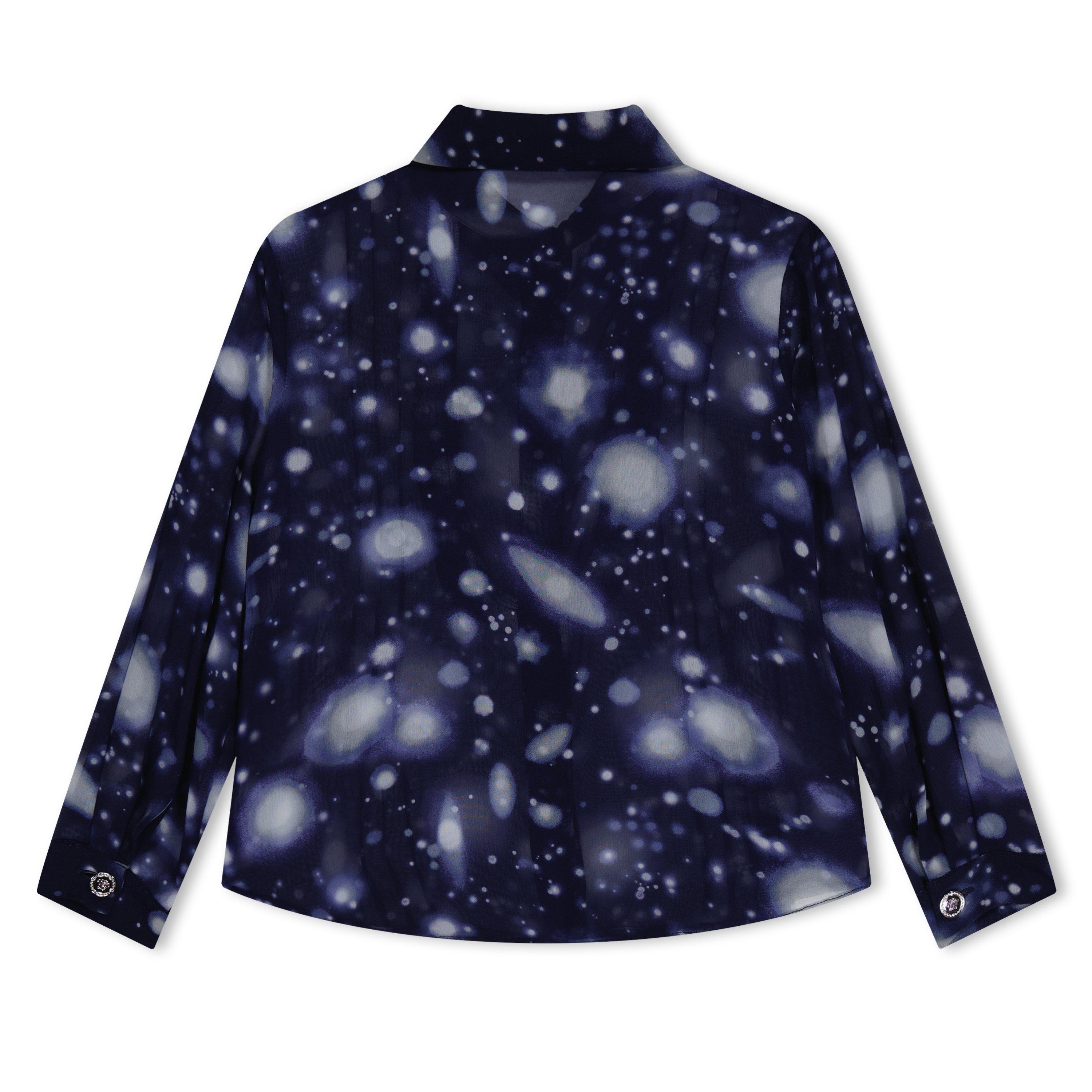 Navy 5U120 - Versace - Solar System Silk Shirt - 2