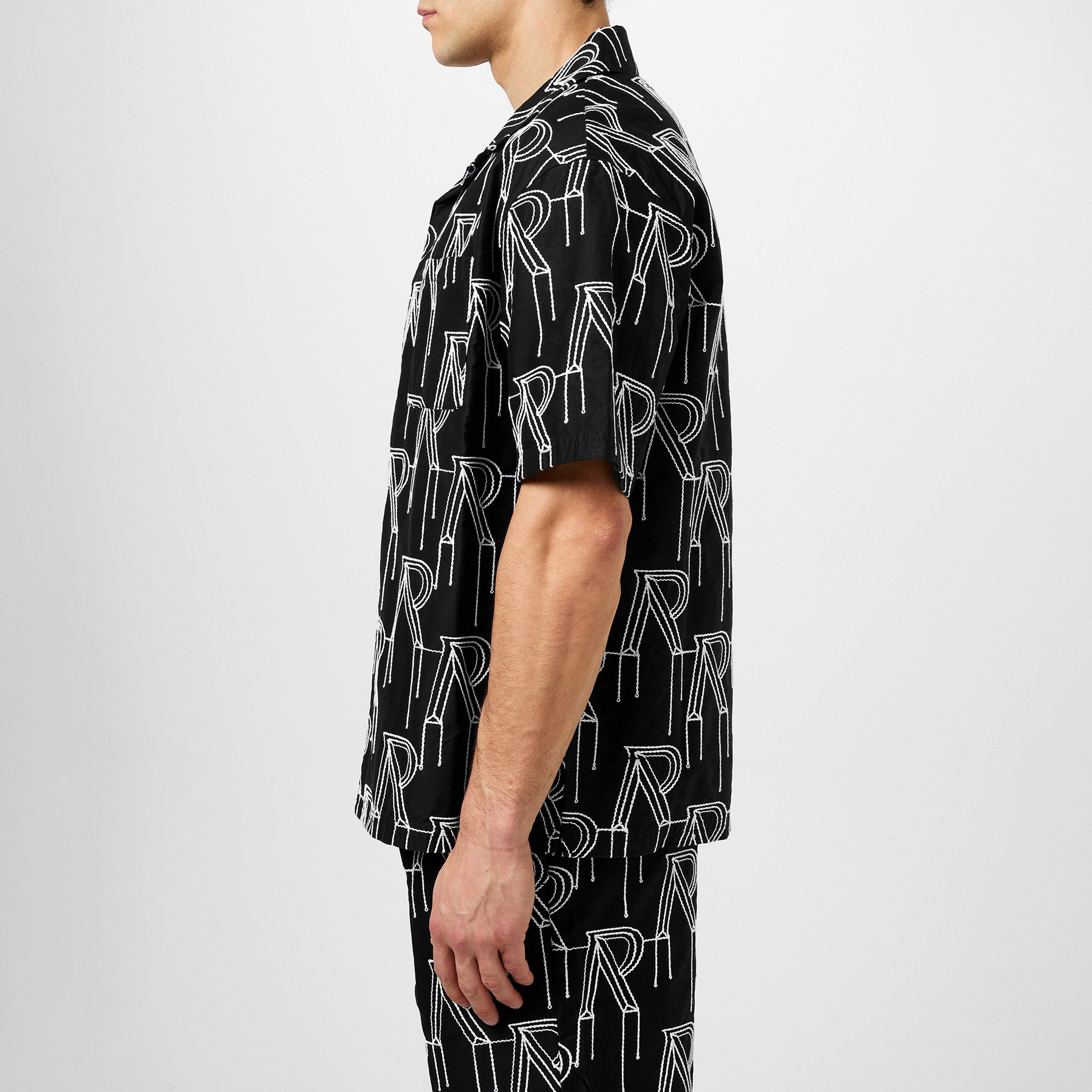 Black - Represent - Men's Rep Embroidered Pattern Design Shirt - 2