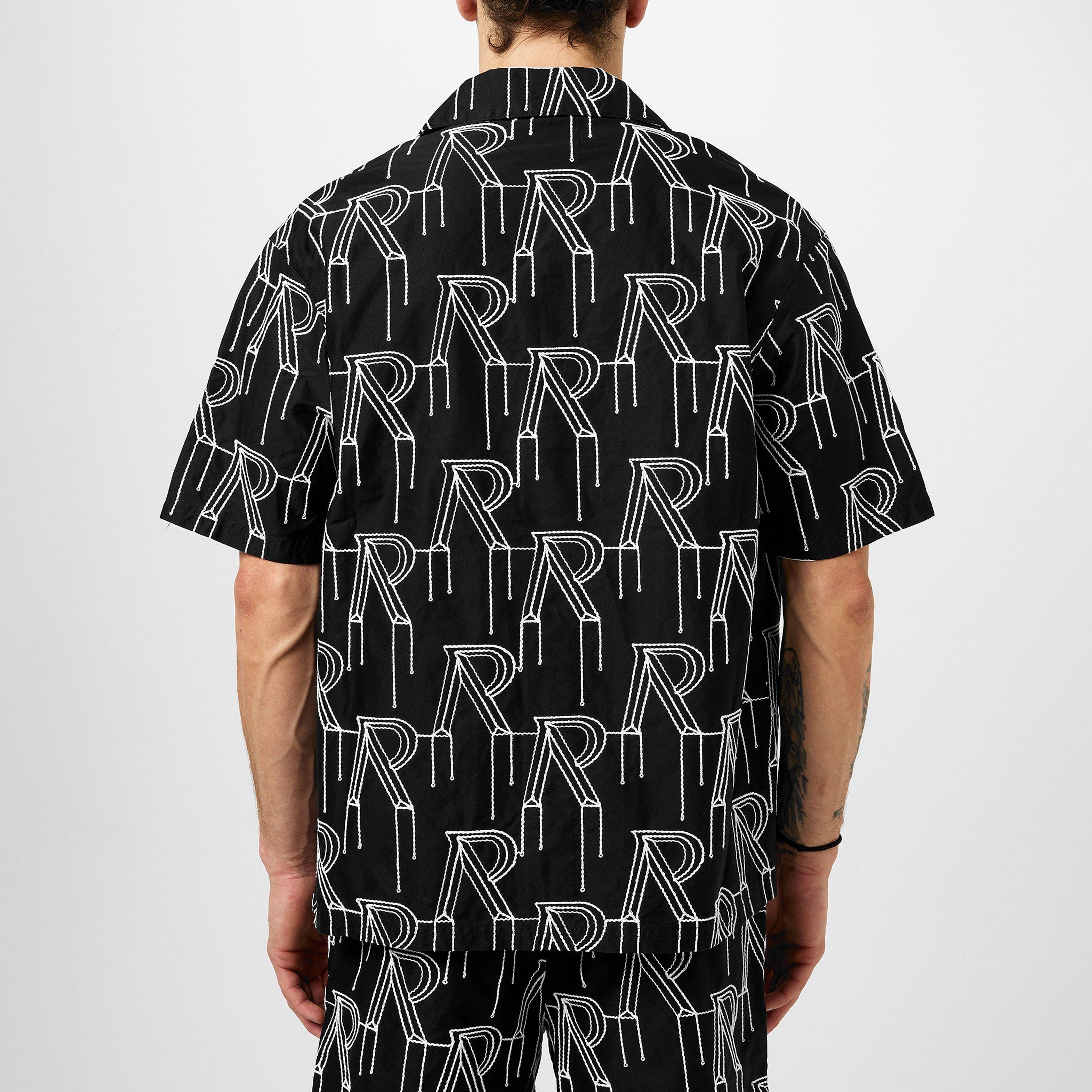 Black - Represent - Men's Rep Embroidered Pattern Design Shirt - 3