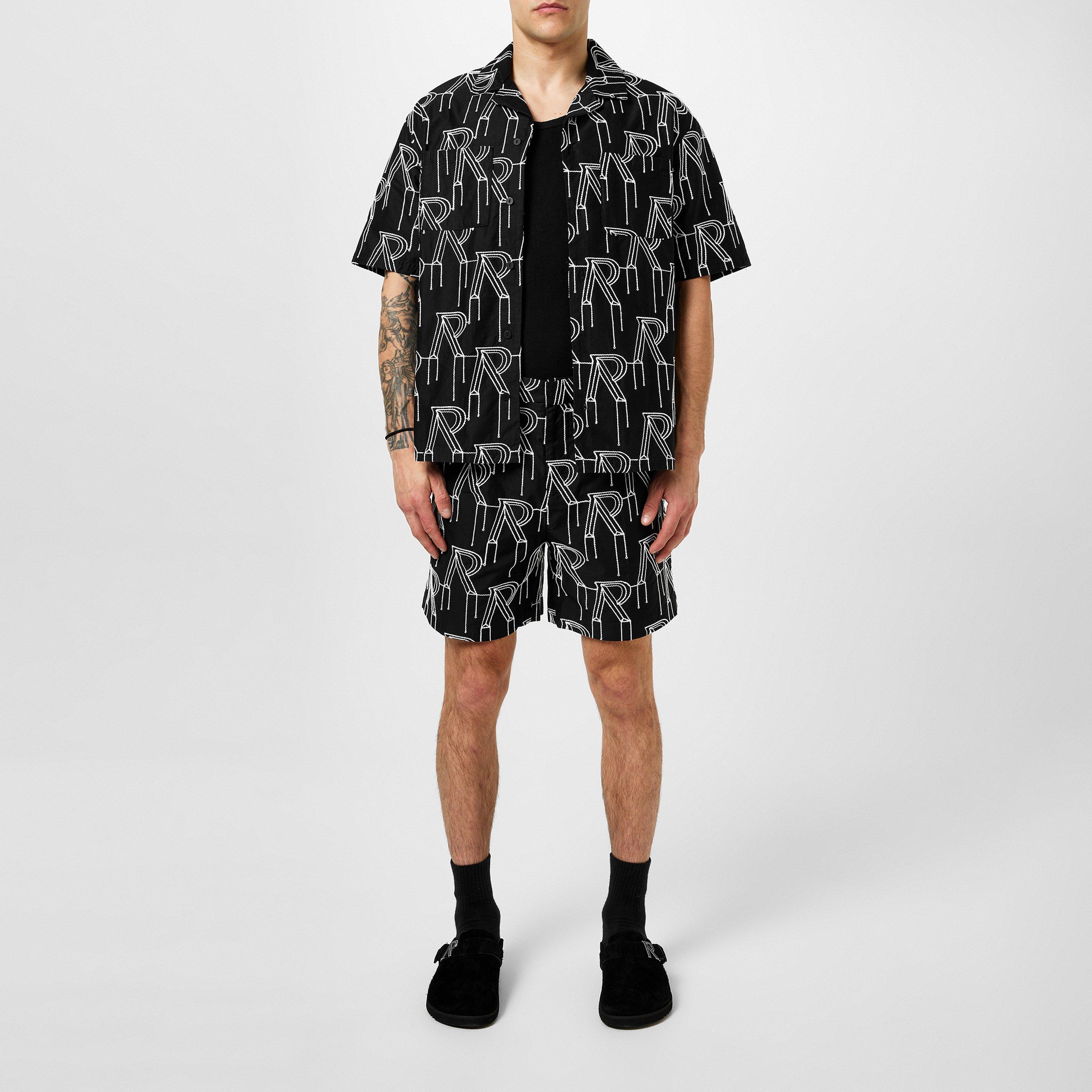 Black - Represent - Men's Rep Embroidered Pattern Design Shirt - 4