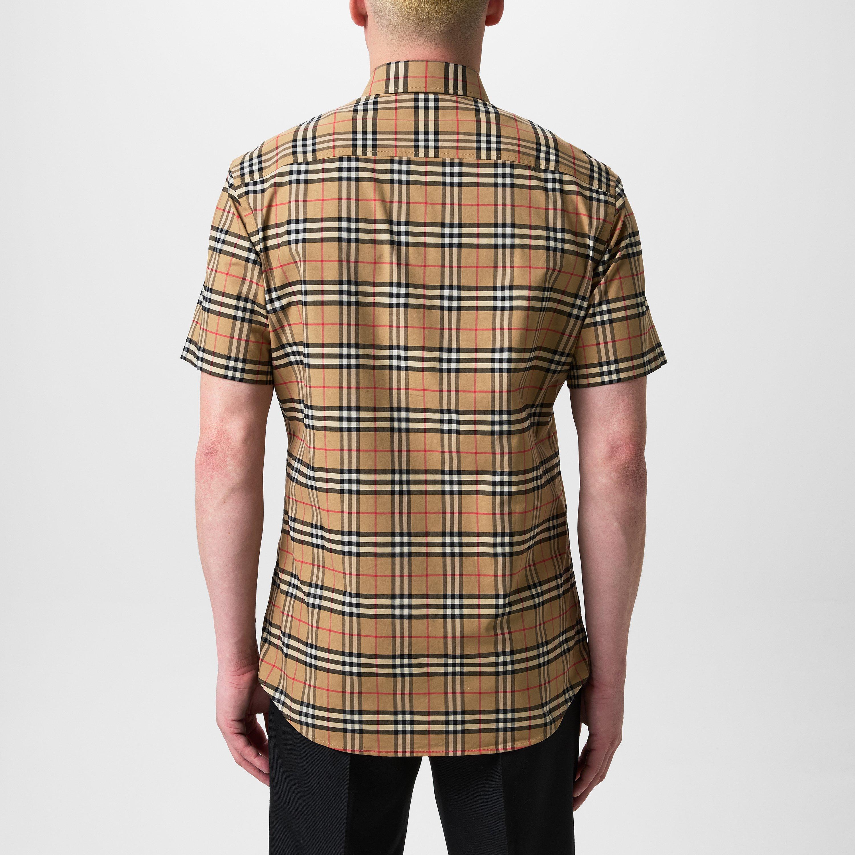 Arc B Chk A7028 - Burberry - Men's Check Cotton Shirt - 3