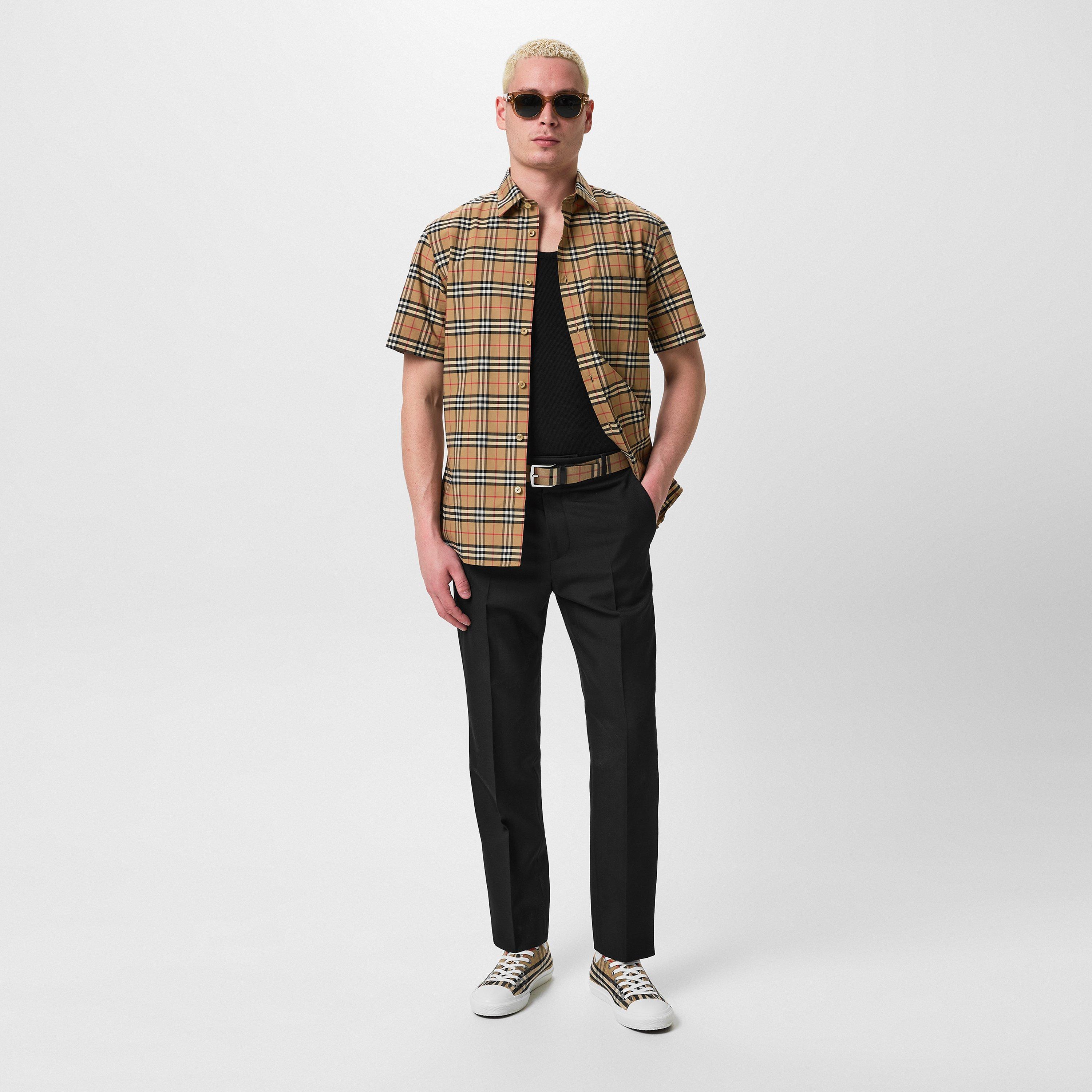 Arc B Chk A7028 - Burberry - Men's Check Cotton Shirt - 4