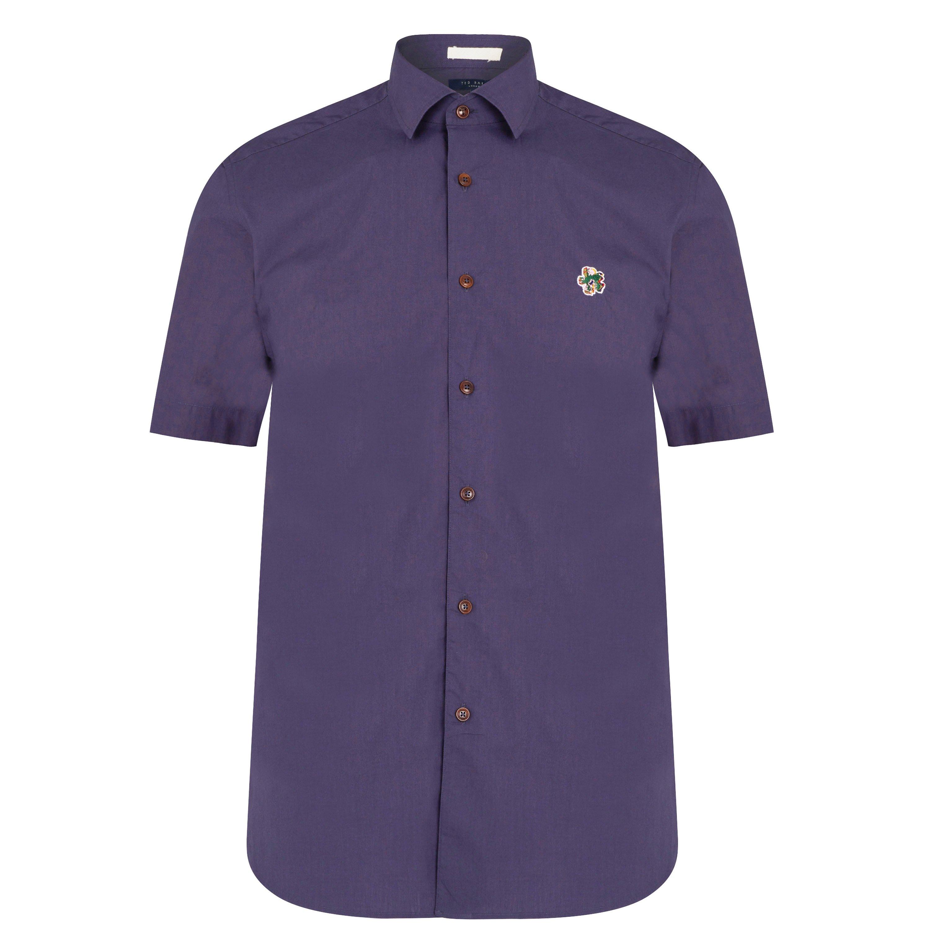 Dk-Navy - Ted Baker - Fonsho Short Sleeve Shirt - 1
