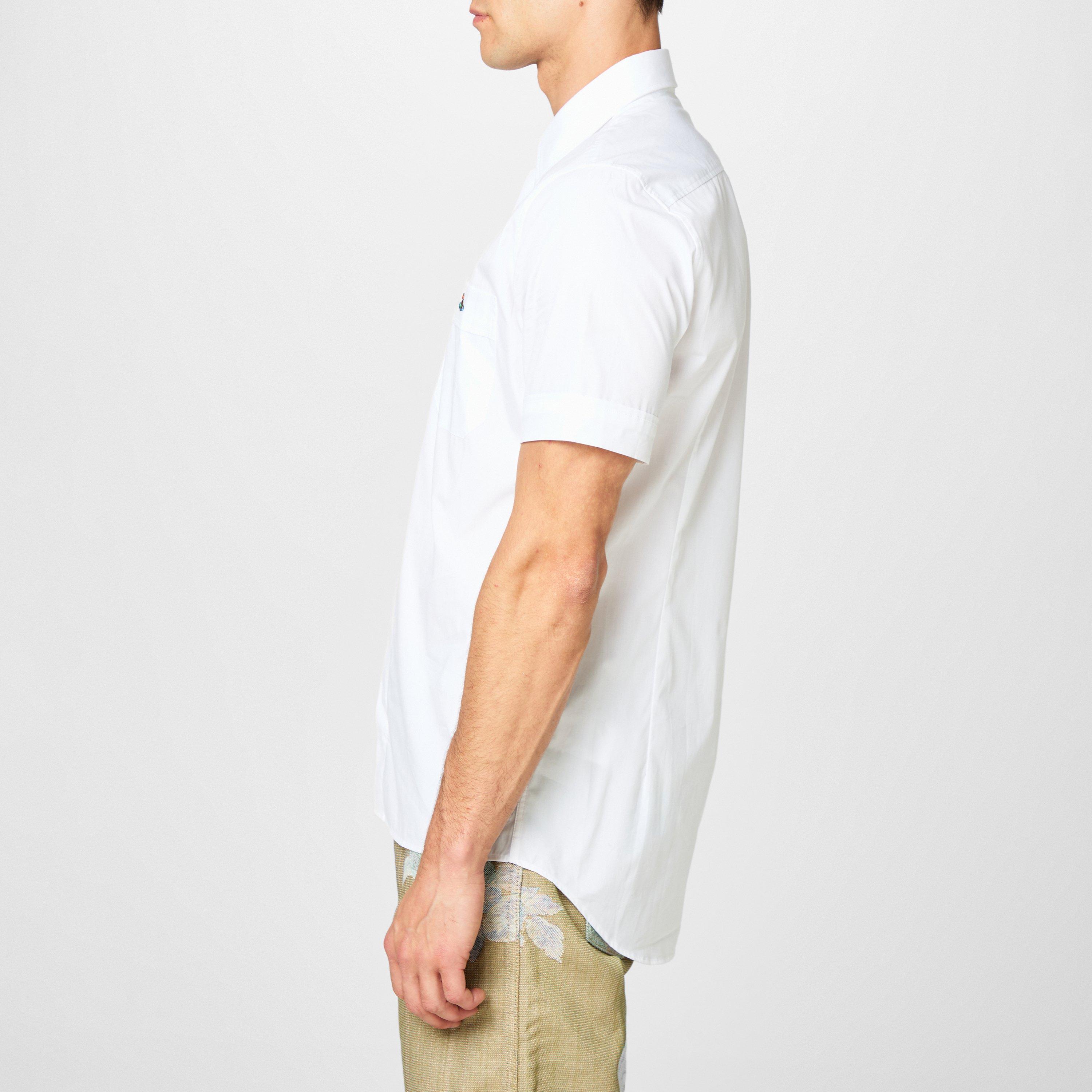 White - Vivienne Westwood - Men's Cotton Classic Saturn Orb Short-Sleeved Shirt - 2