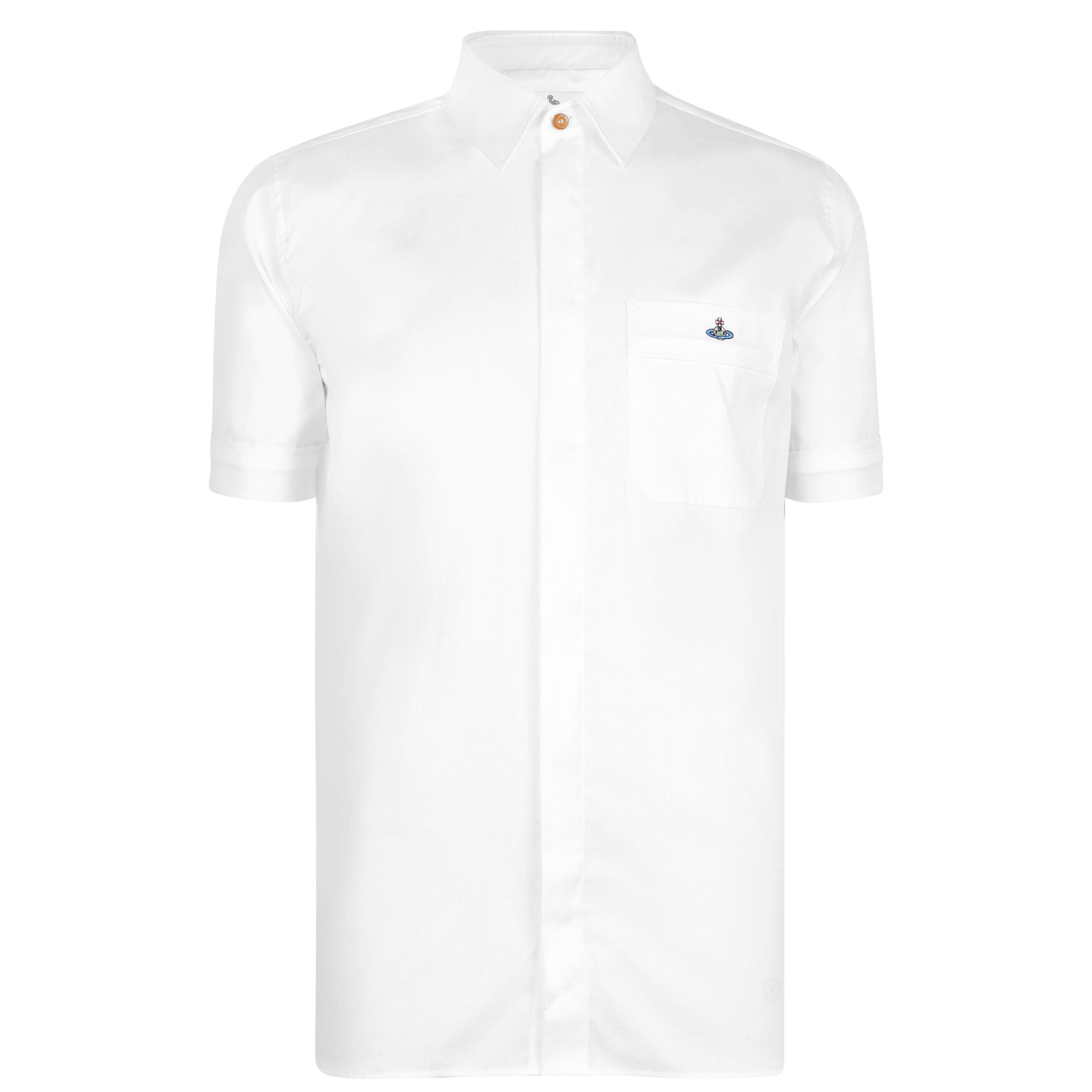 White - Vivienne Westwood - Men's Cotton Classic Saturn Orb Short-Sleeved Shirt - 5