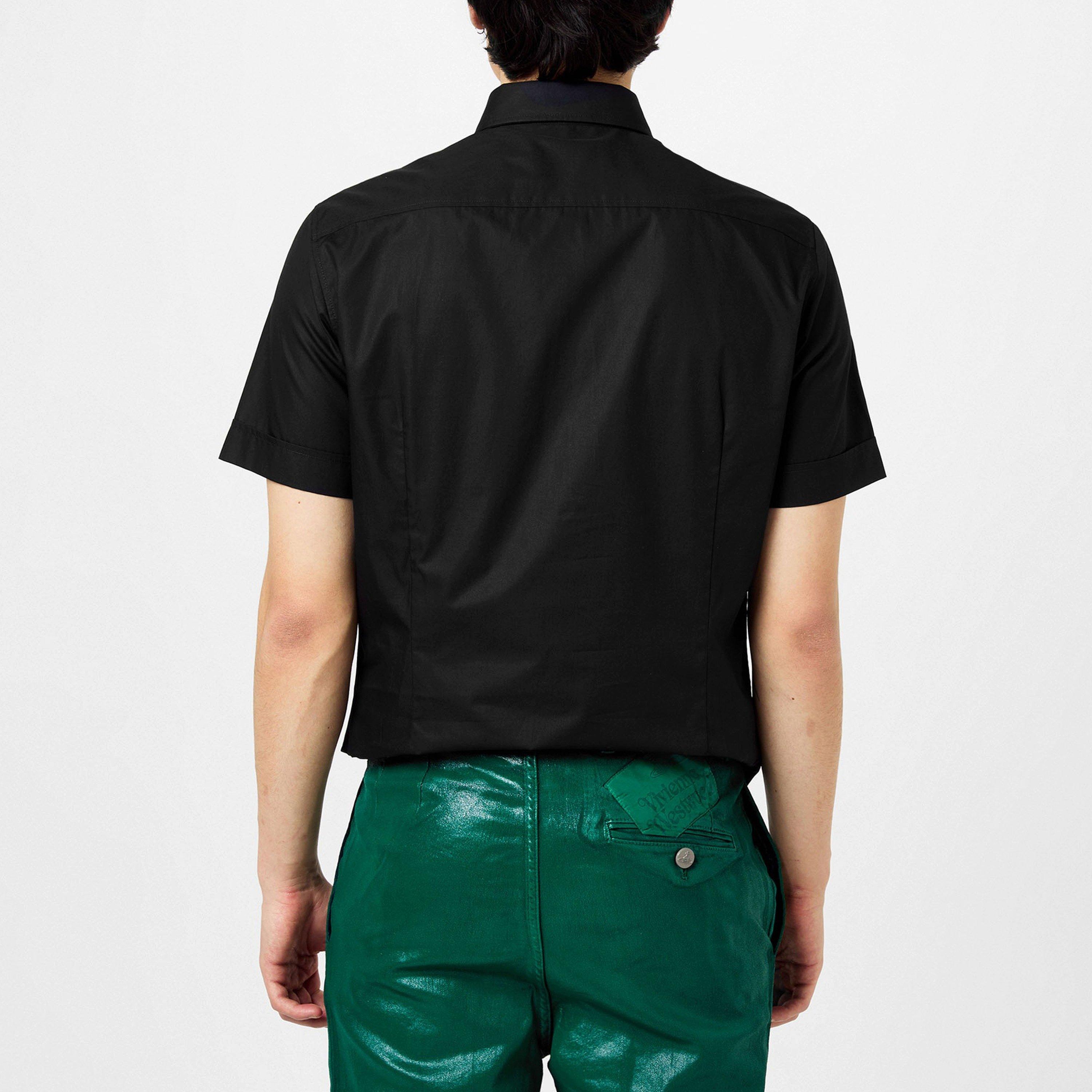 Black - Vivienne Westwood - Men's Cotton Classic Saturn Orb Short-Sleeved Shirt - 4