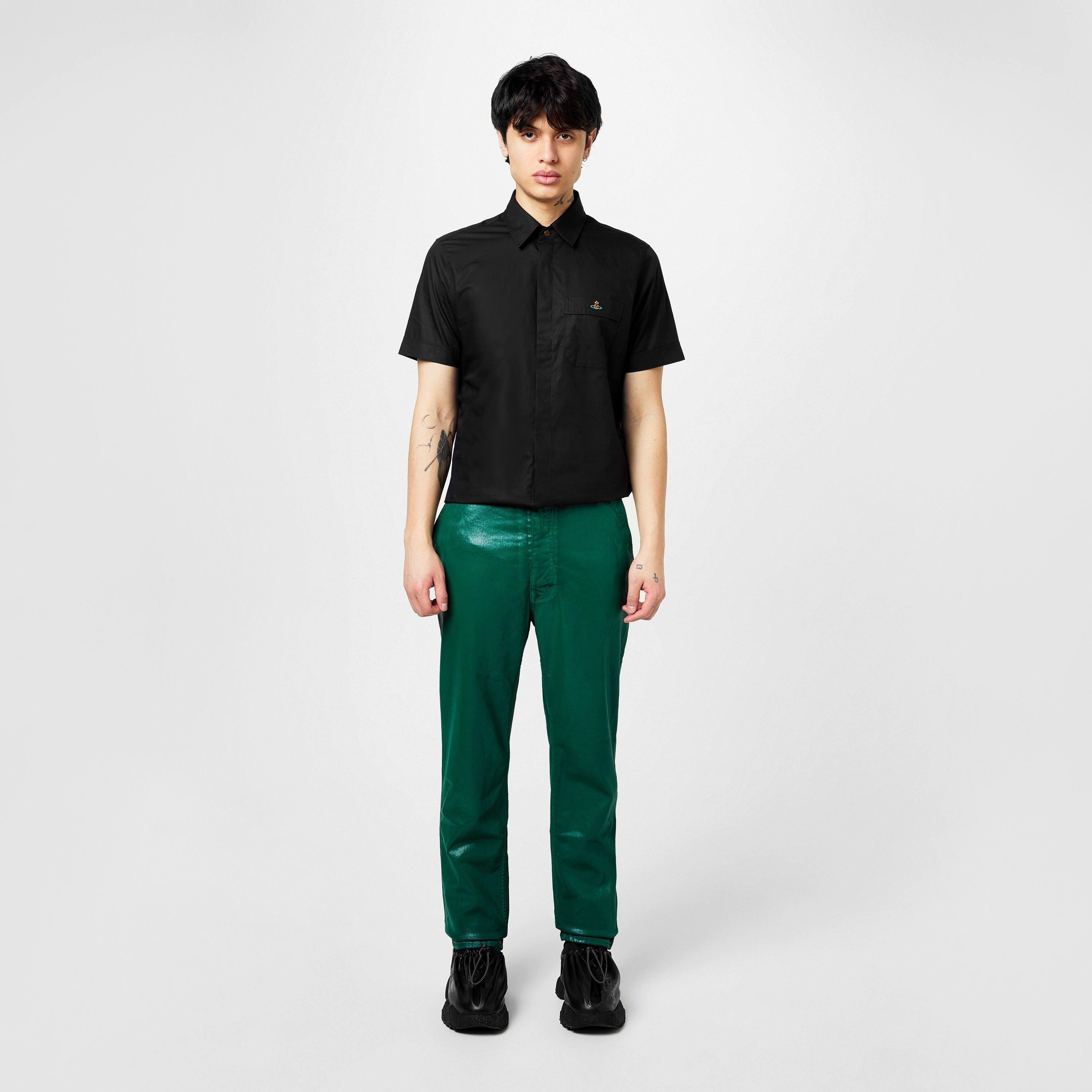 Black - Vivienne Westwood - Men's Cotton Classic Saturn Orb Short-Sleeved Shirt - 6